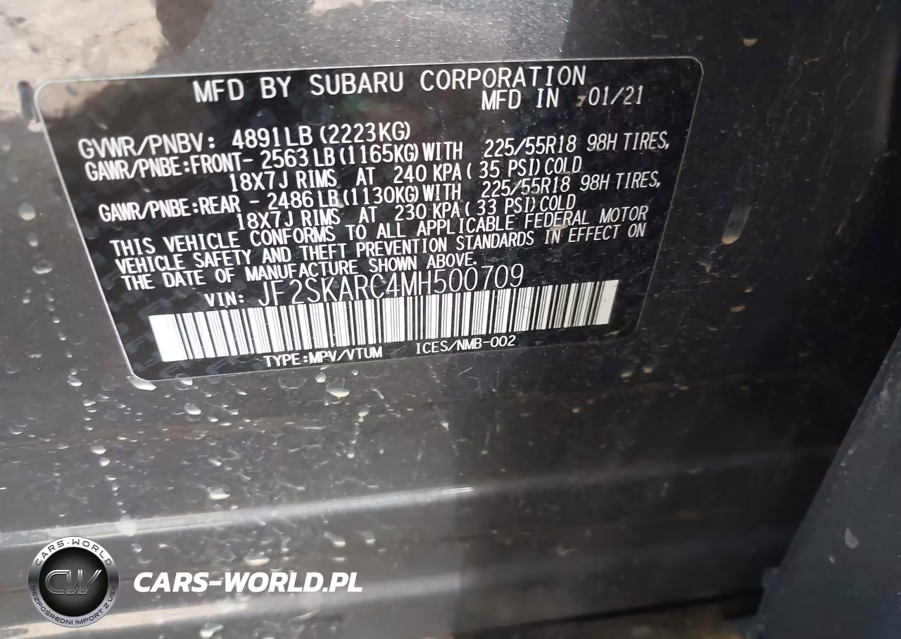 2021 Subaru Forester Sport VIN:JF2SKARC4MH500709 - 9