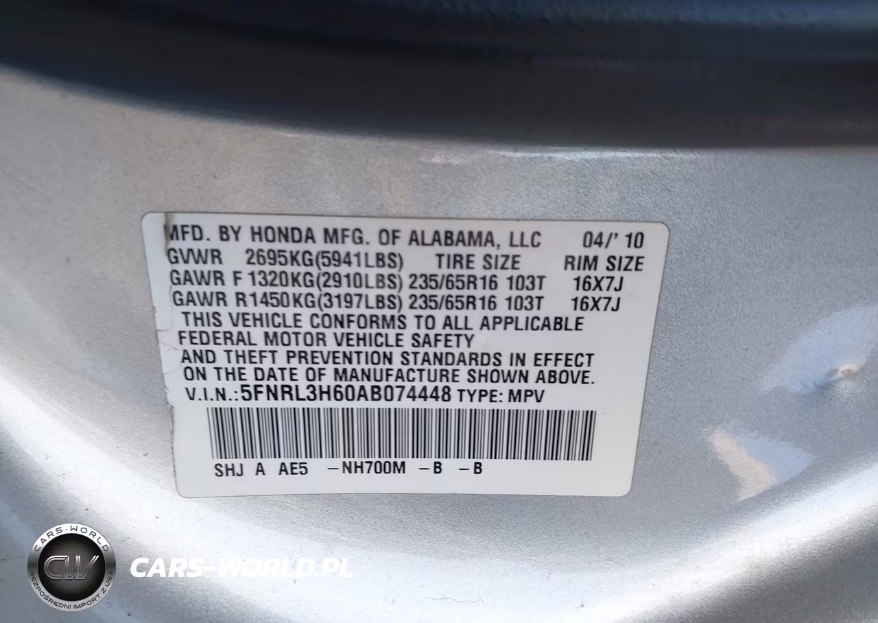 2010 Honda Odyssey Ex-L VIN:5FNRL3H60AB074448 - 9