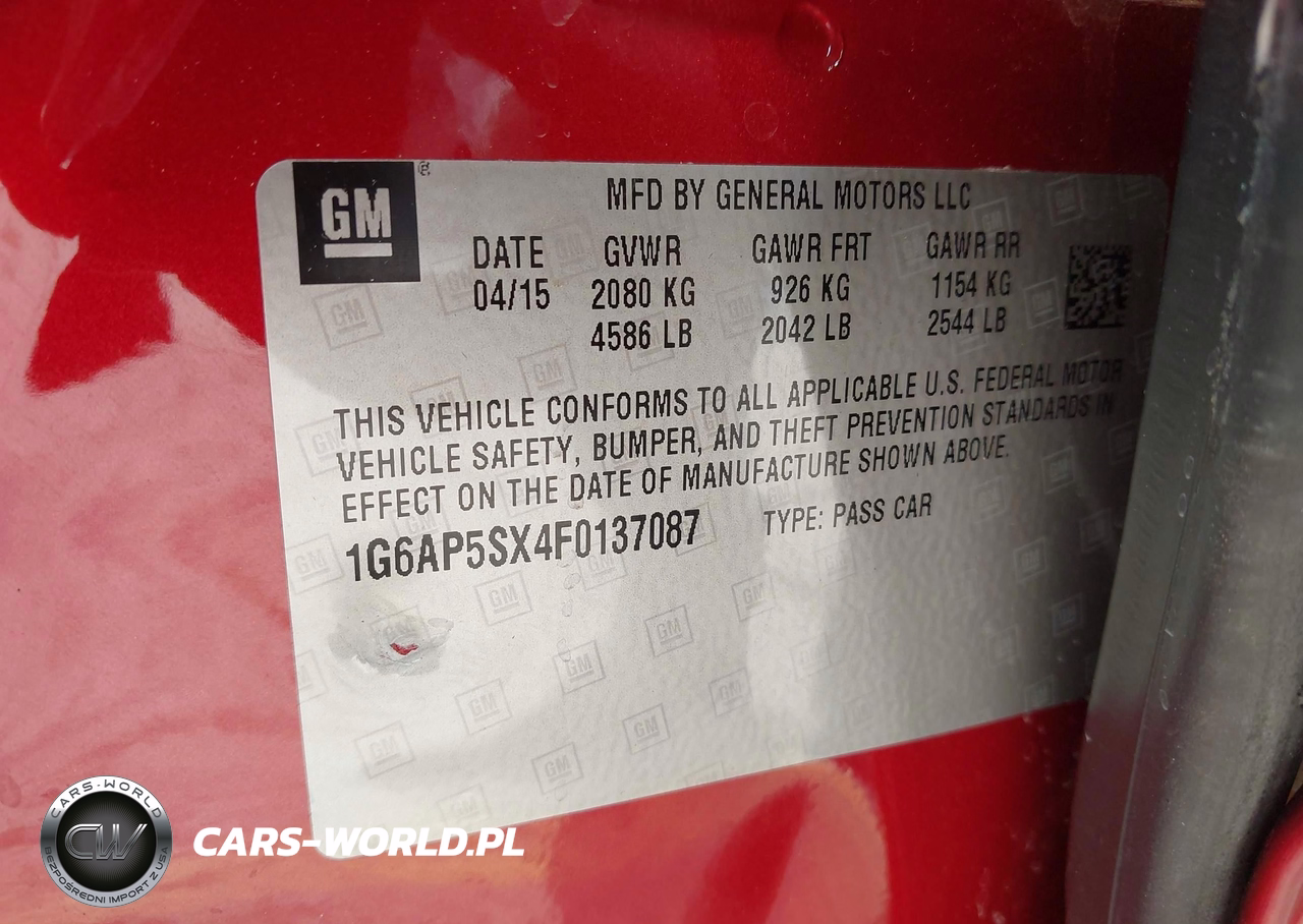 2015 Cadillac Cts Standard VIN:1G6AP5SX4F0137087 - 9