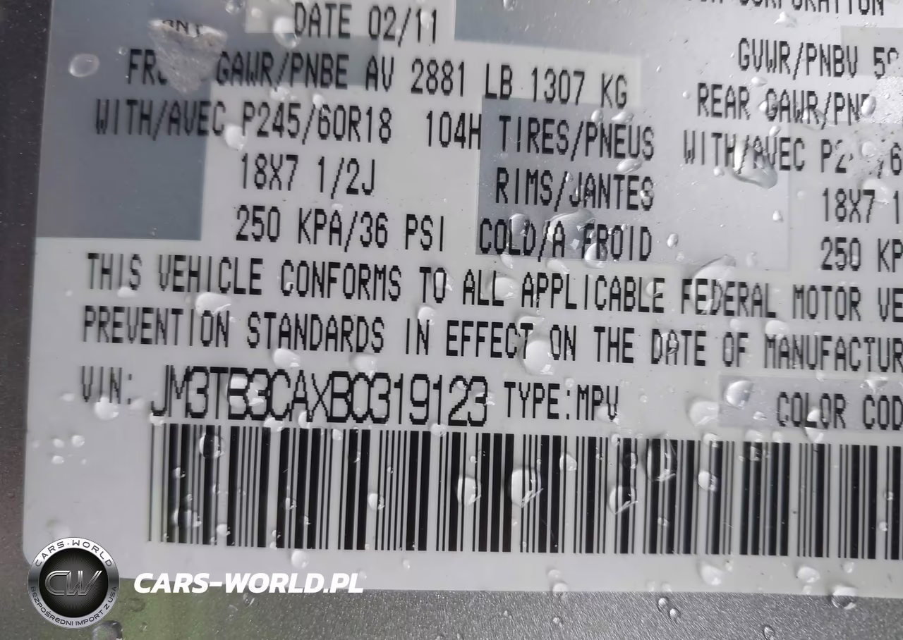 2011 Mazda Cx-9 Touring VIN:JM3TB3CAXB0319123 - 9