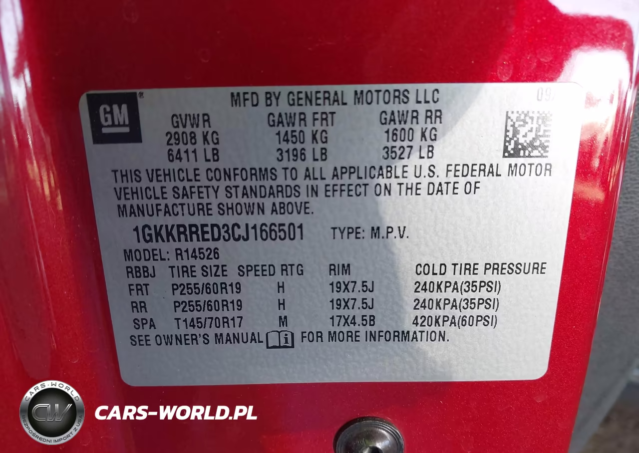 2012 GMC Acadia Slt-1 VIN:1GKKRRED3CJ166501 - 9