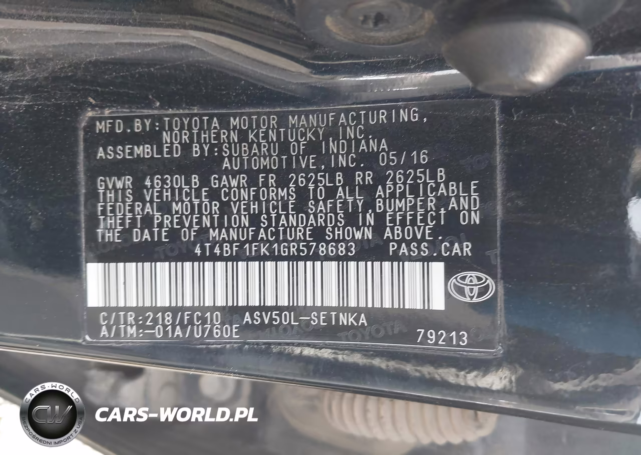 2016 Toyota Camry Le VIN:4T4BF1FK1GR578683 - 9