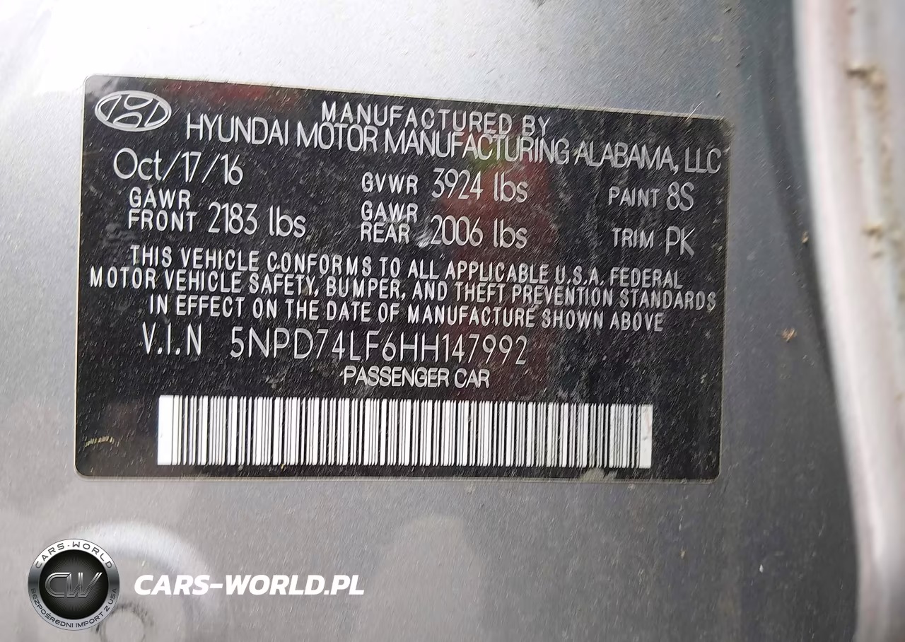 2017 Hyundai Elantra Se VIN:5NPD74LF6HH147992 - 9