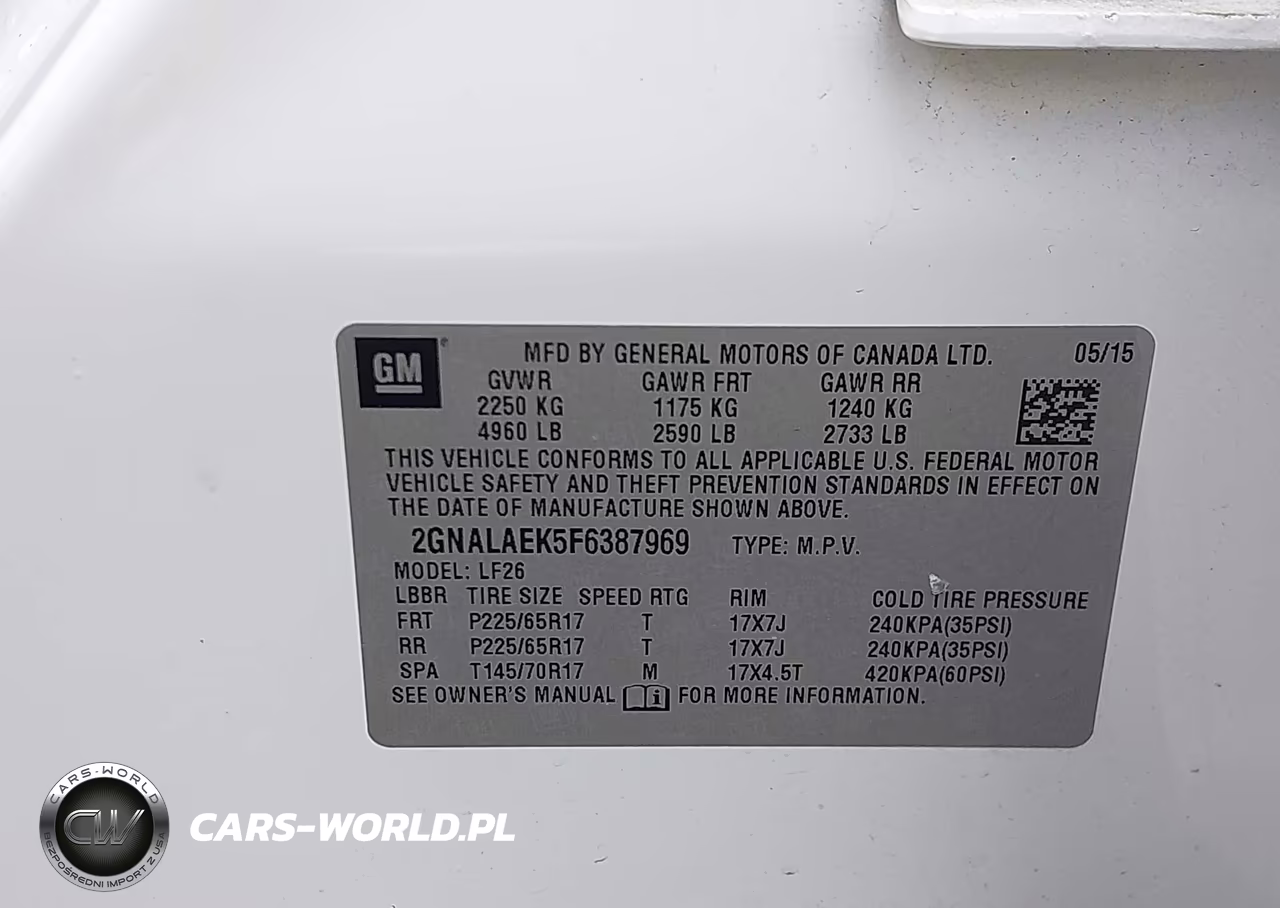 2015 Chevrolet Equinox Ls VIN:2GNALAEK5F6387969 - 9