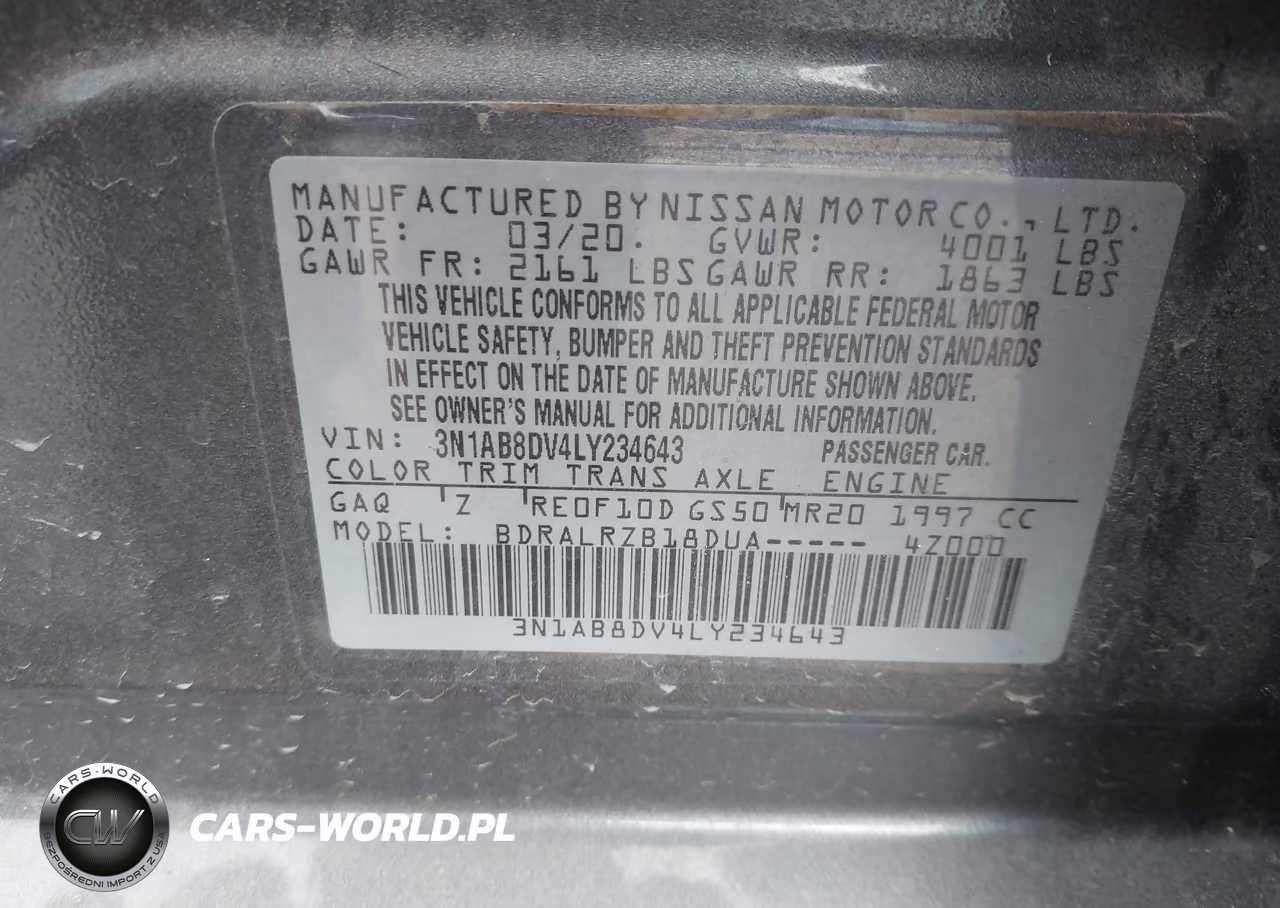 2020 Nissan Sentra Sr Xtronic Cvt VIN:3N1AB8DV4LY234643 - 9