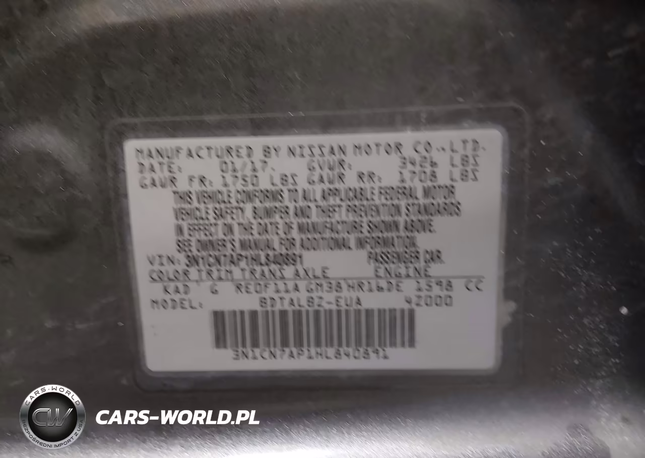 2017 Nissan Versa 1.6 Sv VIN:3N1CN7AP1HL840891 - 9