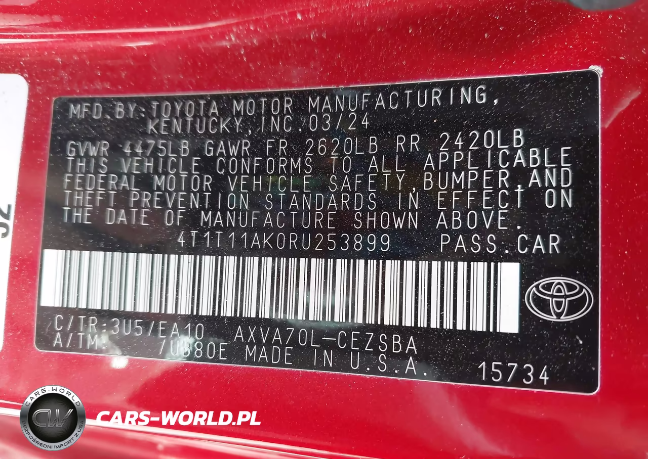 2024 Toyota Camry Se VIN:4T1T11AK0RU253899 - 9