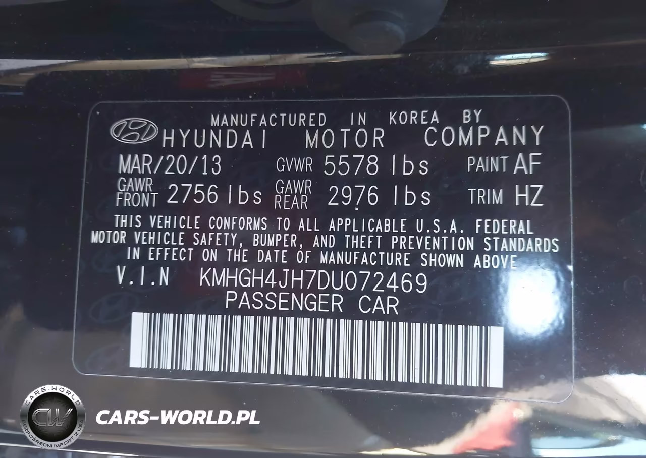 2013 Hyundai Equus Signature VIN:KMHGH4JH7DU072469 - 9