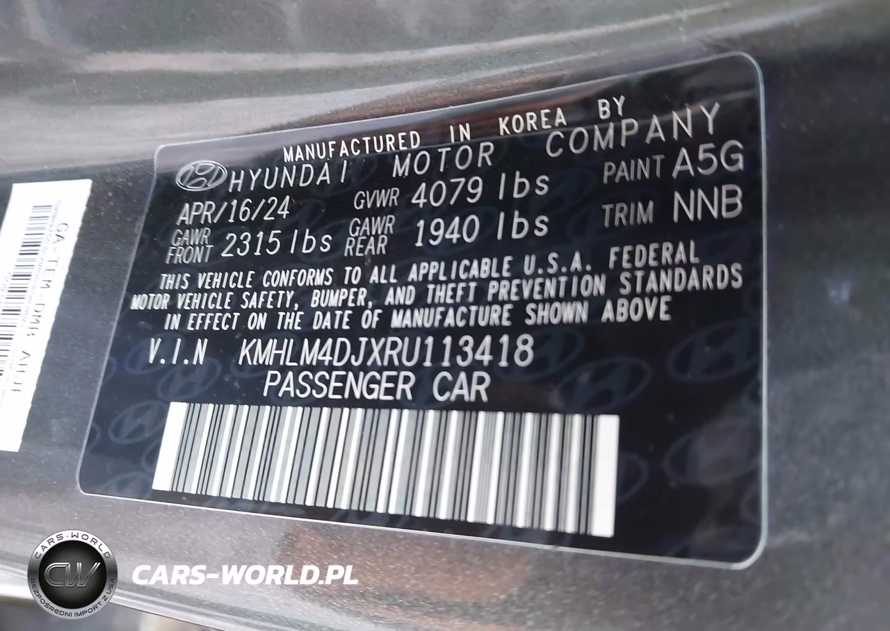 2024 Hyundai Elantra Hybrid Blue VIN:KMHLM4DJXRU113418 - 9
