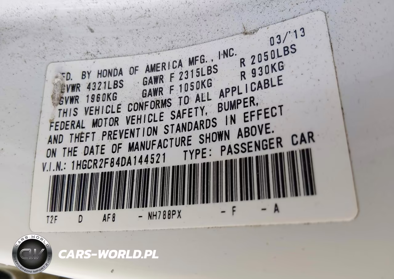 2013 Honda Accord Ex-L VIN:1HGCR2F84DA144521 - 9