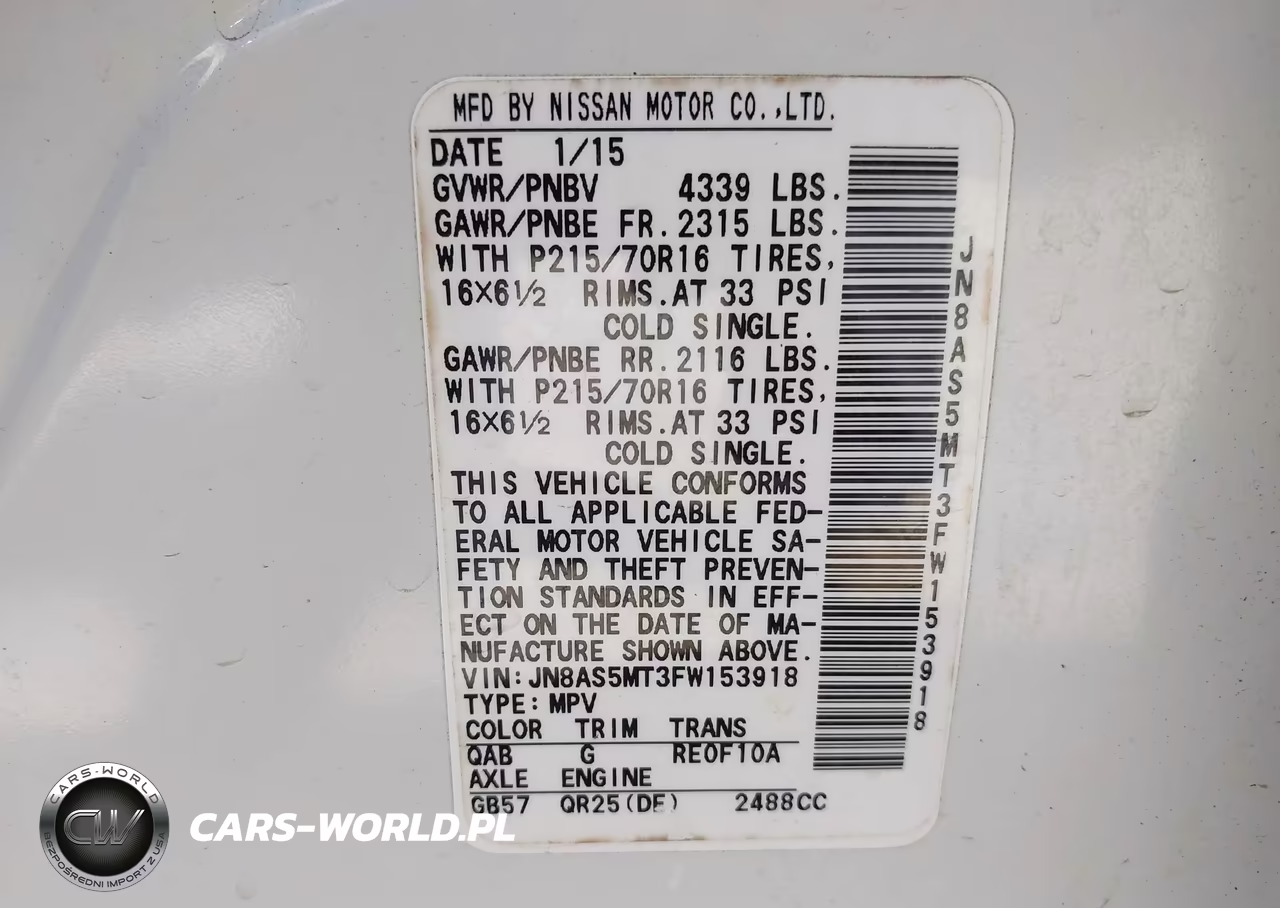 2015 Nissan Rogue Select S VIN:JN8AS5MT3FW153918 - 9
