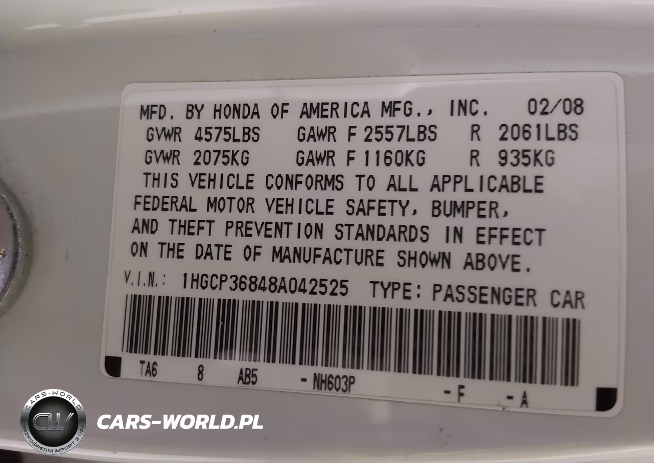2008 Honda Accord 3.5 Ex-L VIN:1HGCP36848A042525 - 9