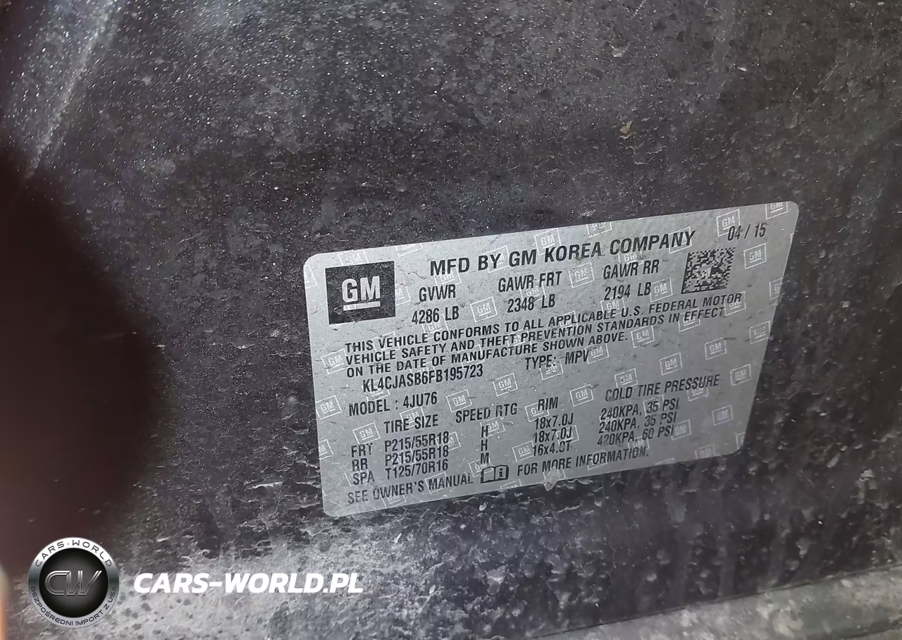 2015 Buick Encore VIN:KL4CJASB6FB195723 - 9
