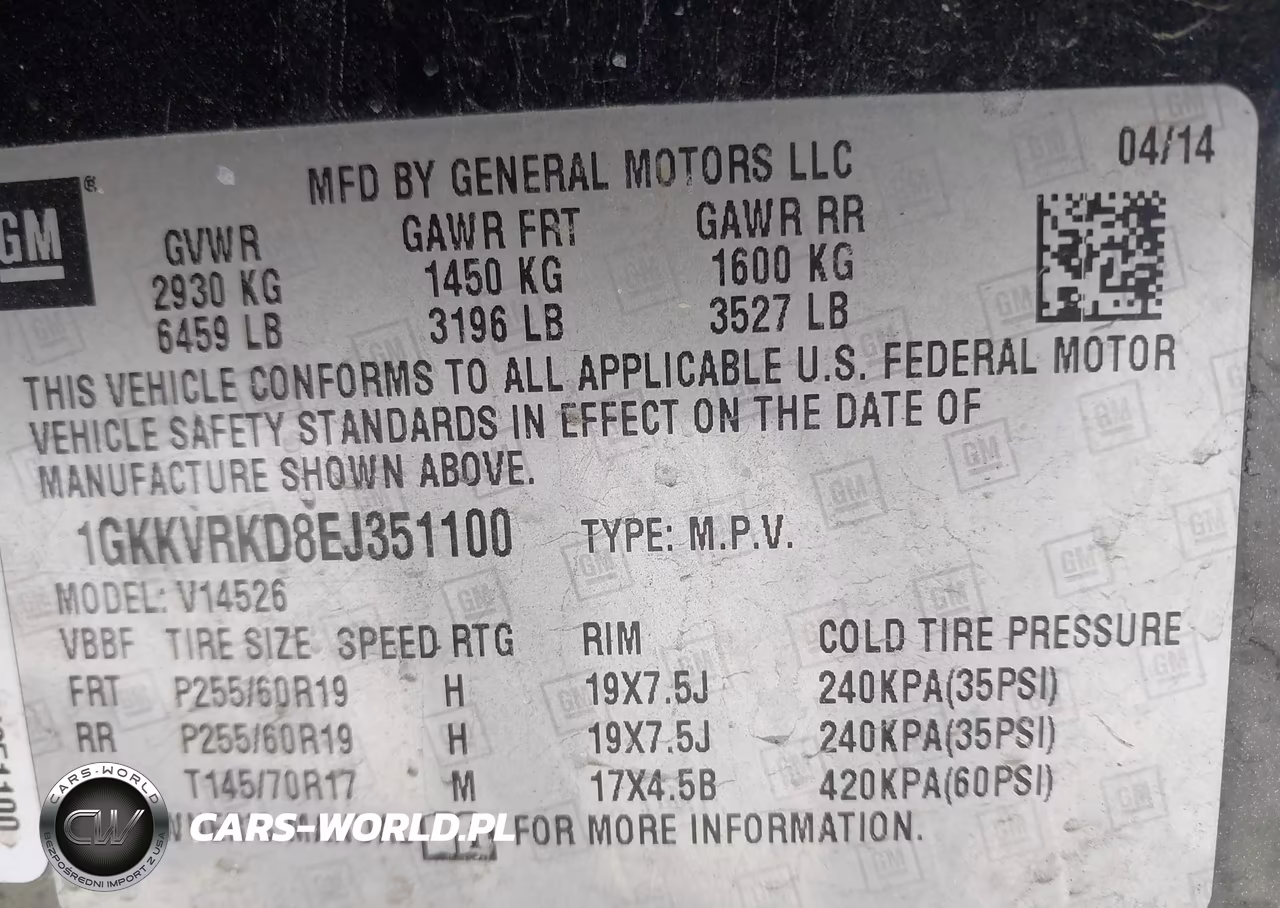 2014 GMC Acadia Slt-1 VIN:1GKKVRKD8EJ351100 - 9