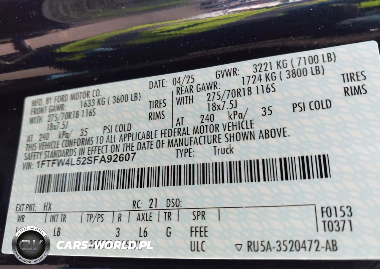 2025 Ford F-150 Tremor VIN:1FTFW4L52SFA92607 - 9