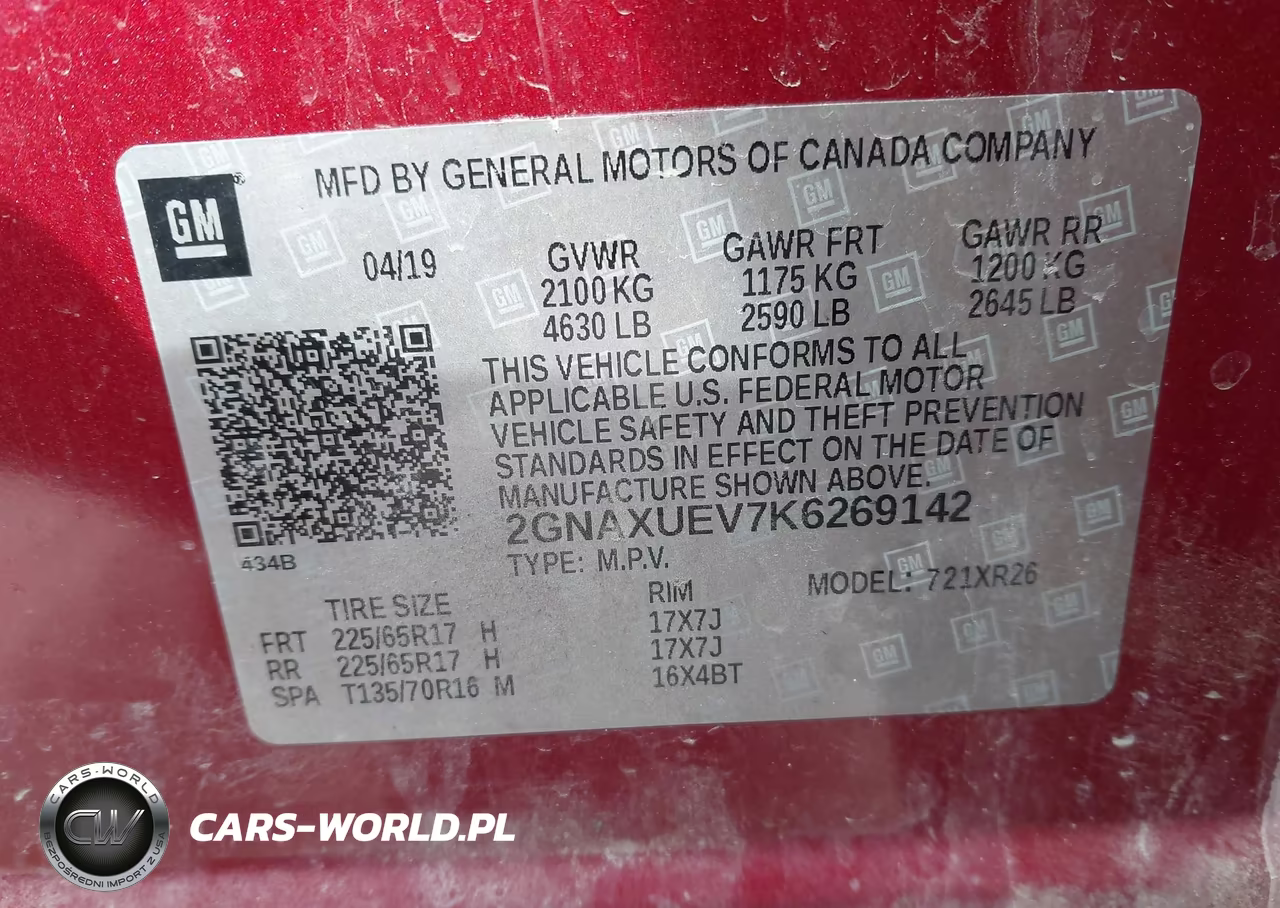 2019 Chevrolet Equinox Lt VIN:2GNAXUEV7K6269142 - 9
