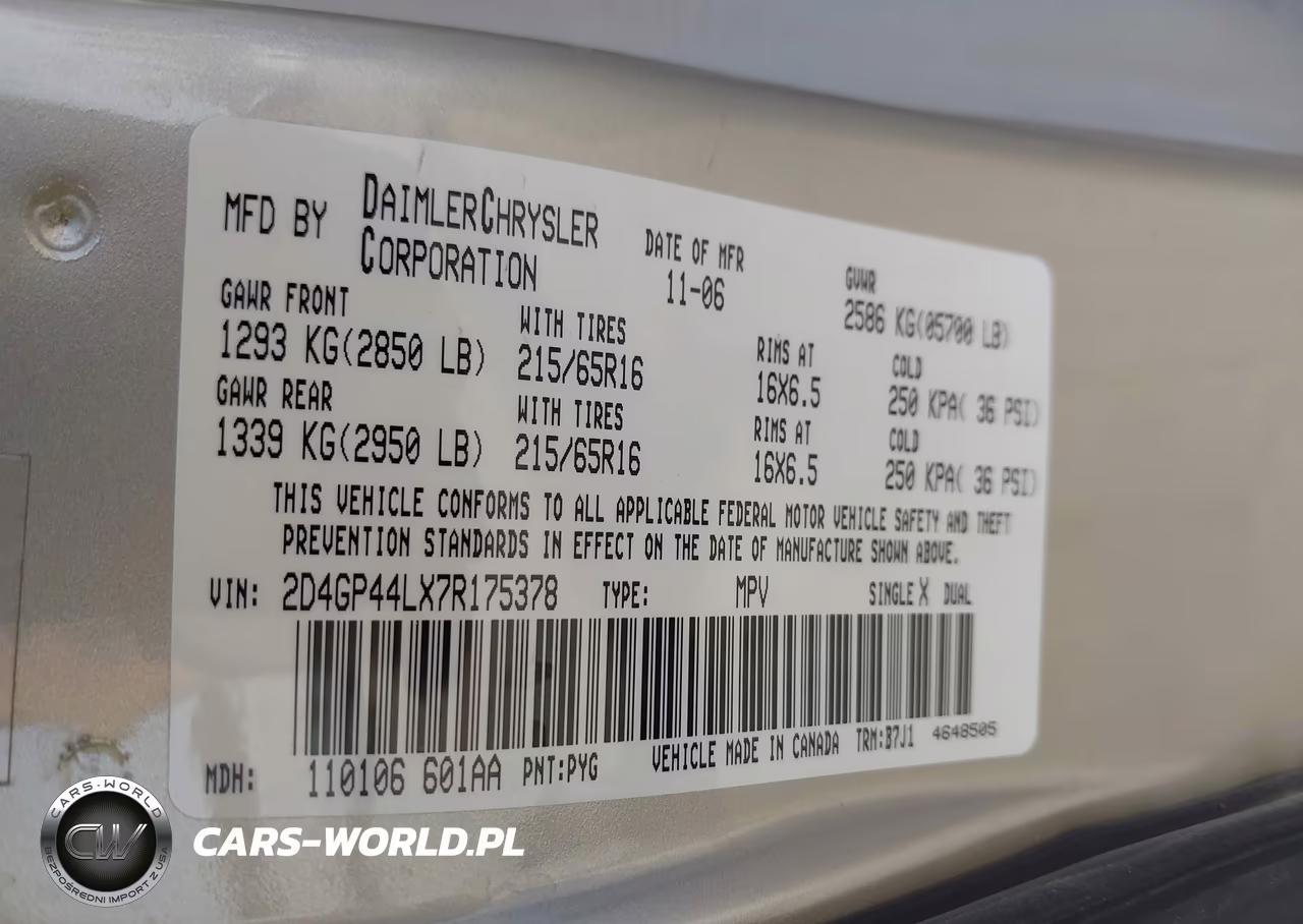 2007 Dodge Grand Caravan Sxt VIN:2D4GP44LX7R175378 - 9
