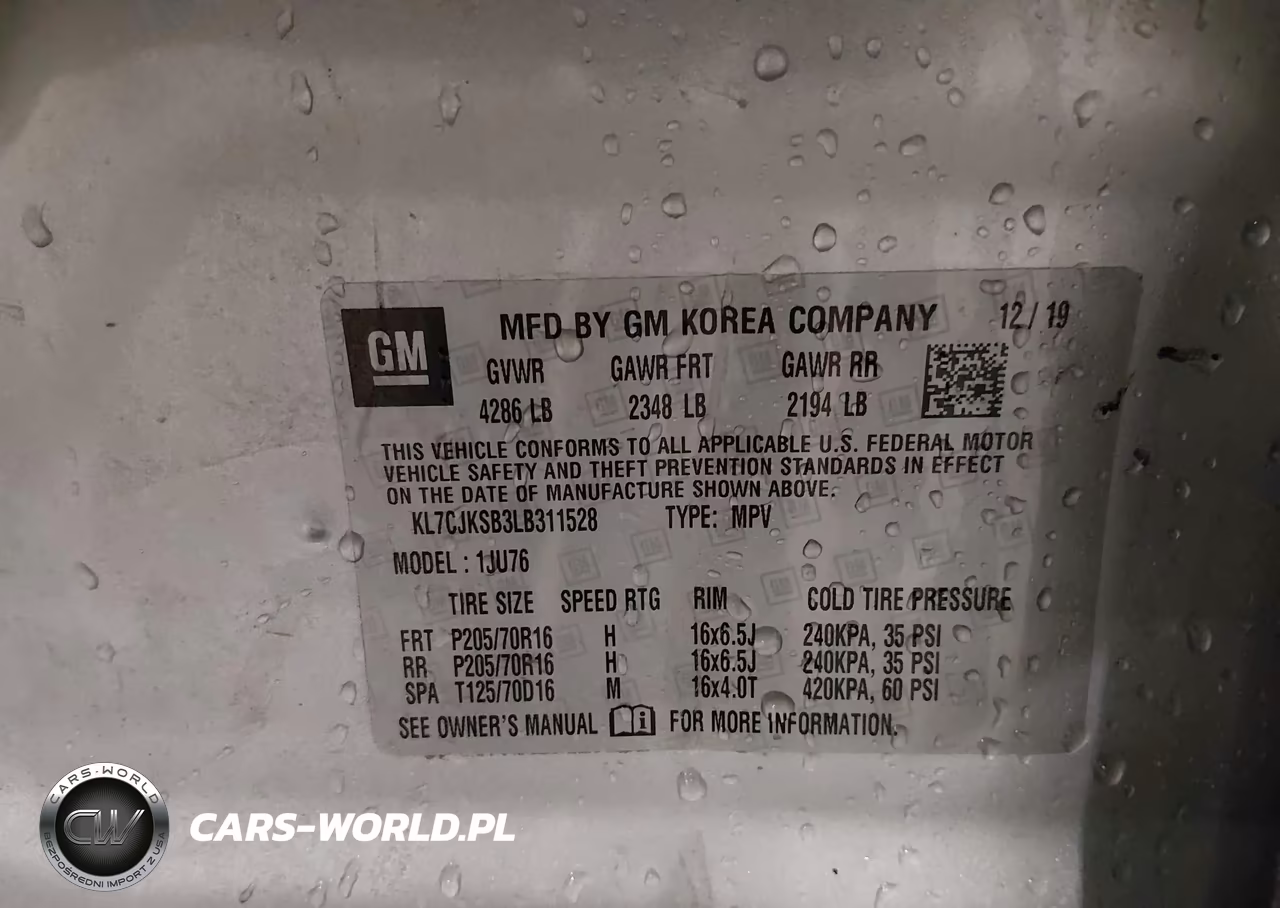 2020 Chevrolet Trax Fwd Ls VIN:KL7CJKSB3LB311528 - 9