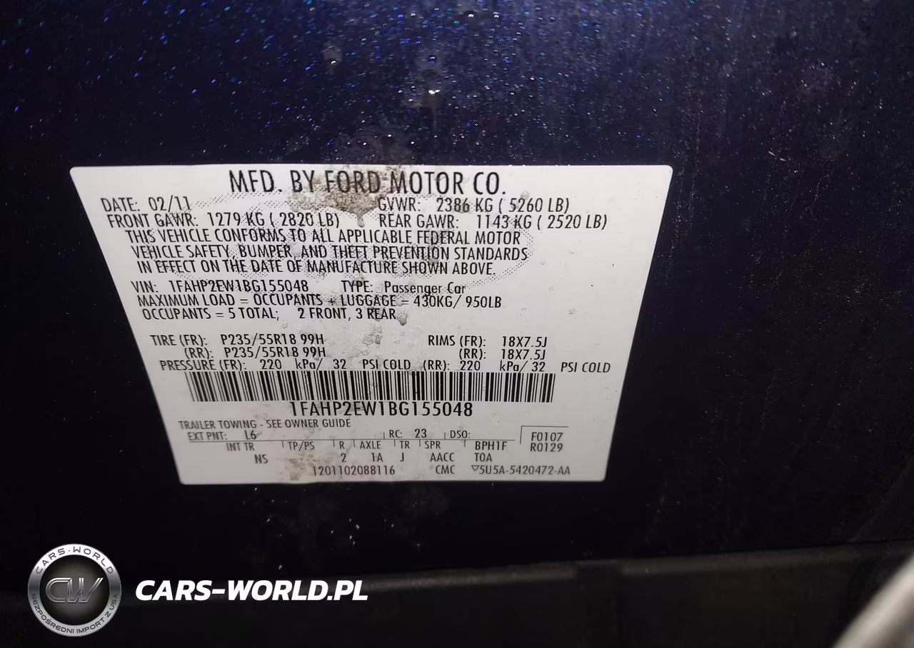 2011 Ford Taurus Sel VIN:1FAHP2EW1BG155048 - 9