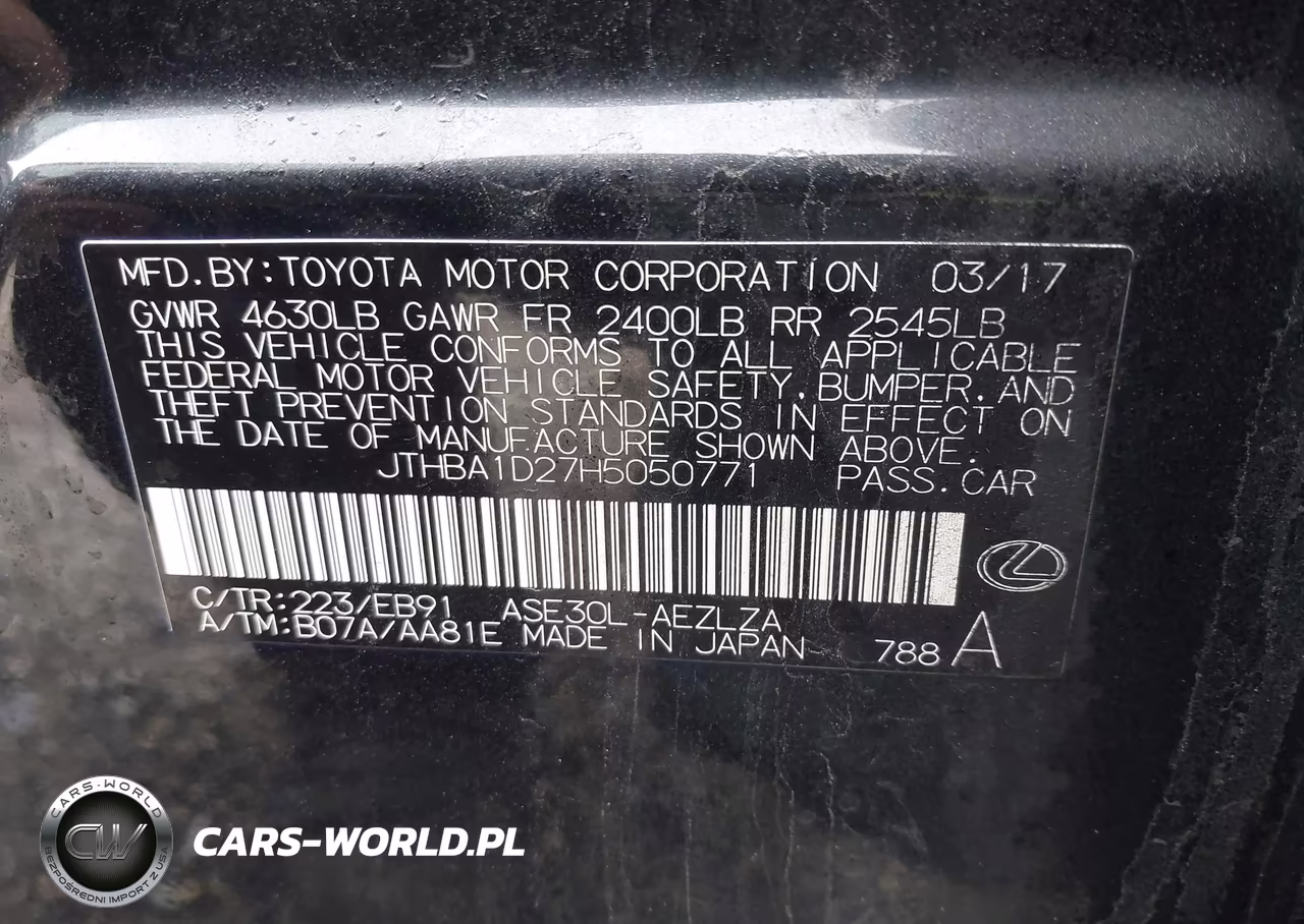 2017 Lexus Is 200T VIN:JTHBA1D27H5050771 - 9