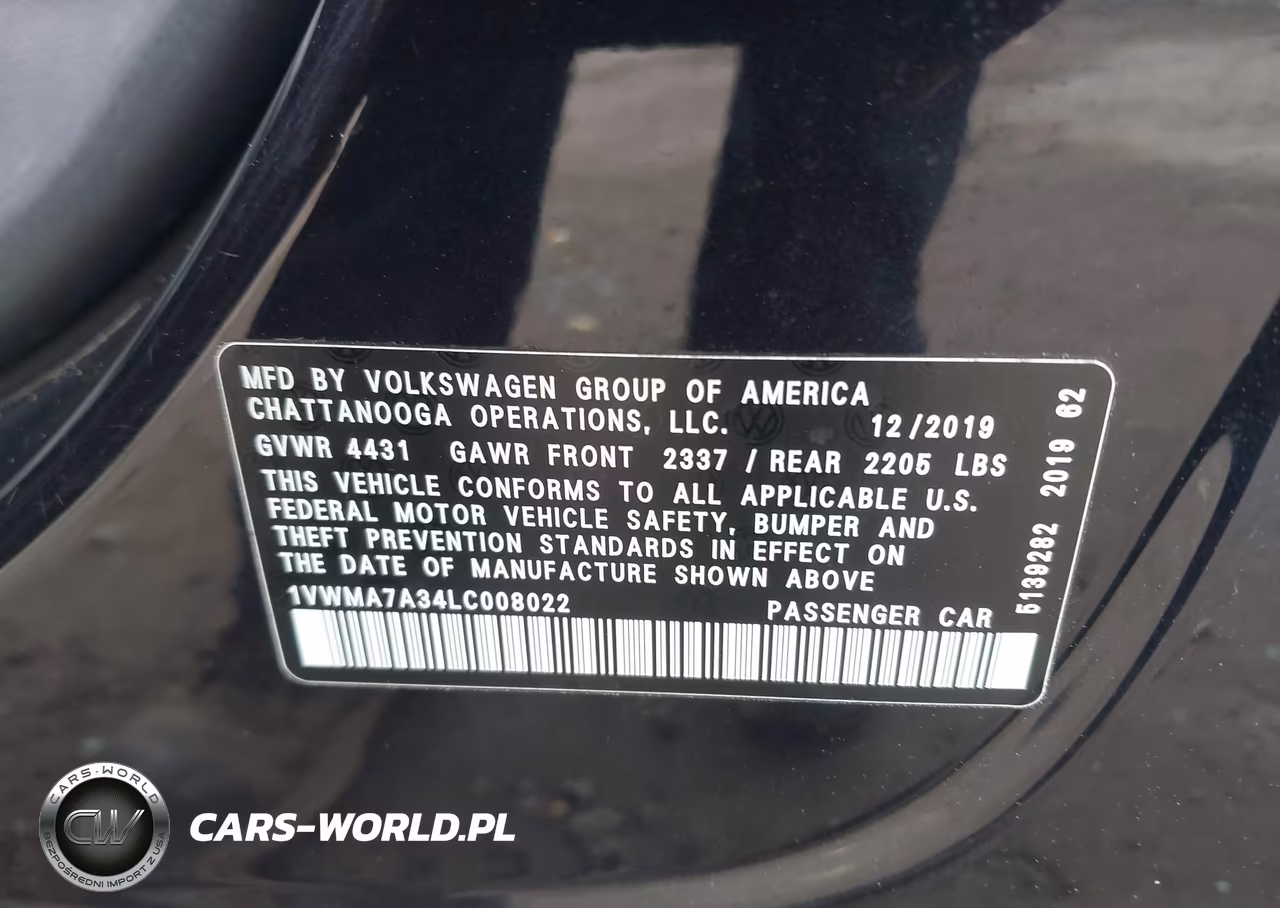 2020 Volkswagen Passat 2.0T R-Line VIN:1VWMA7A34LC008022 - 9