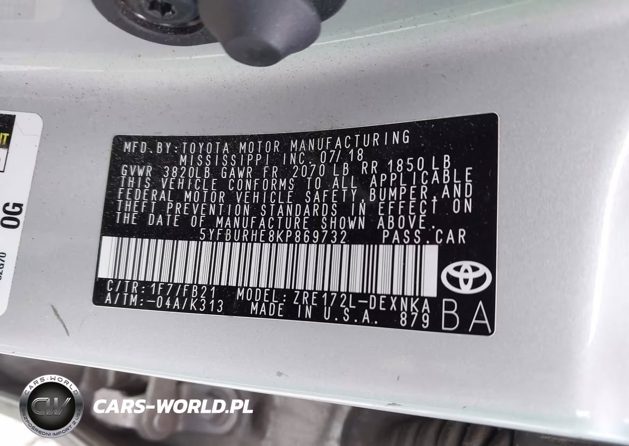 2019 Toyota Corolla Le VIN:5YFBURHE8KP869732 - 9