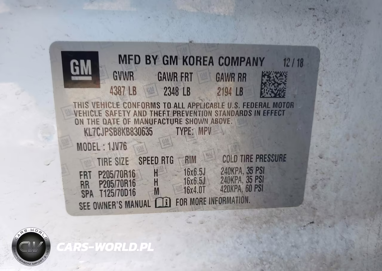 2019 Chevrolet Trax Lt VIN:KL7CJPSB8KB830635 - 9