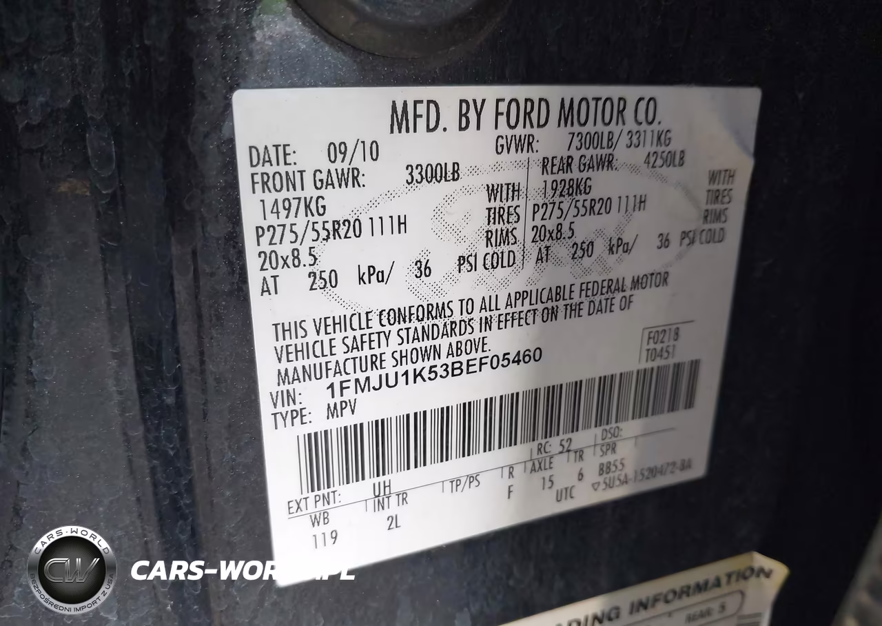 2011 Ford Expedition Limited VIN:1FMJU1K53BEF05460 - 9