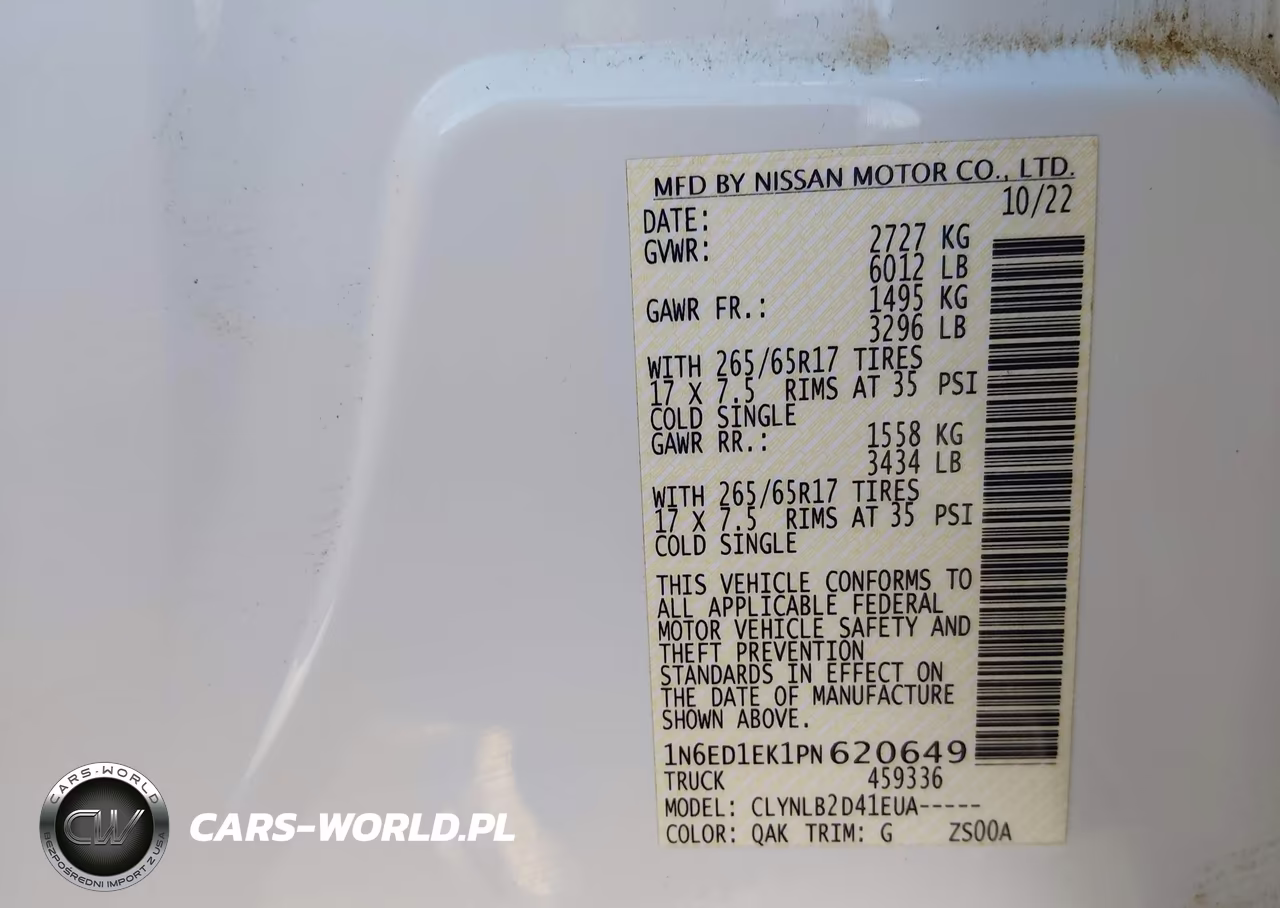 2023 Nissan Frontier Sv 4X4 VIN:1N6ED1EK1PN620649 - 9