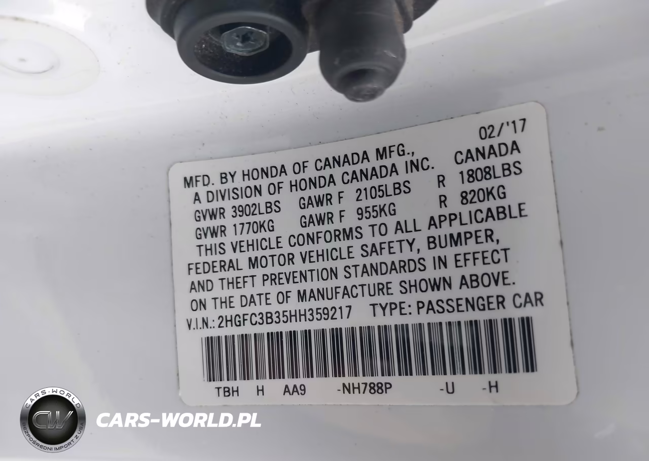 2017 Honda Civic Ex-T VIN:2HGFC3B35HH359217 - 9