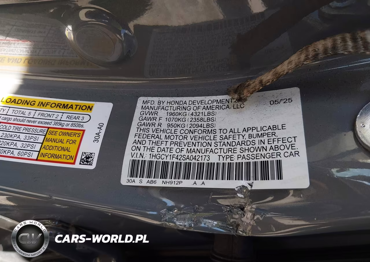 2025 Honda Accord Se VIN:1HGCY1F42SA042173 - 9