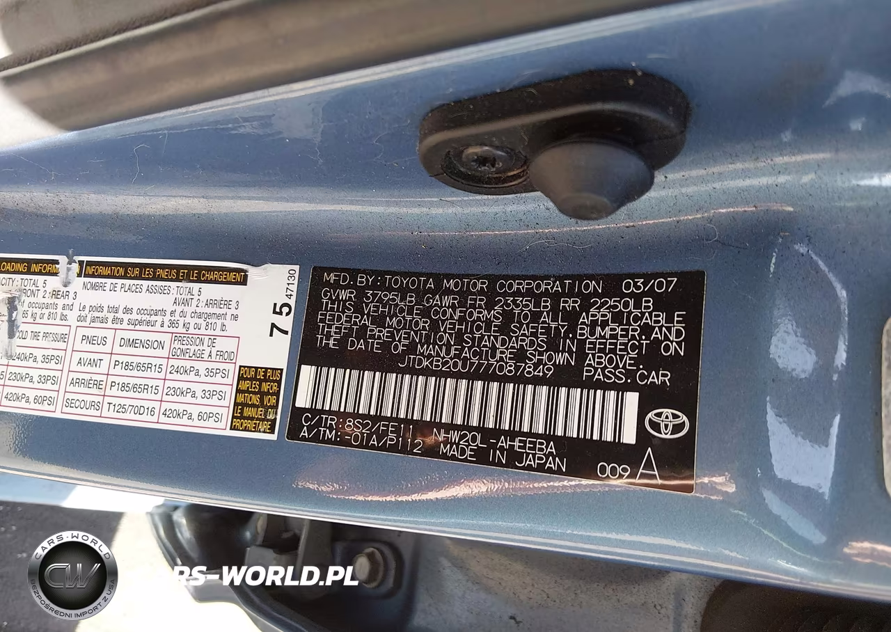 2007 Toyota Prius VIN:JTDKB20U777087849 - 9