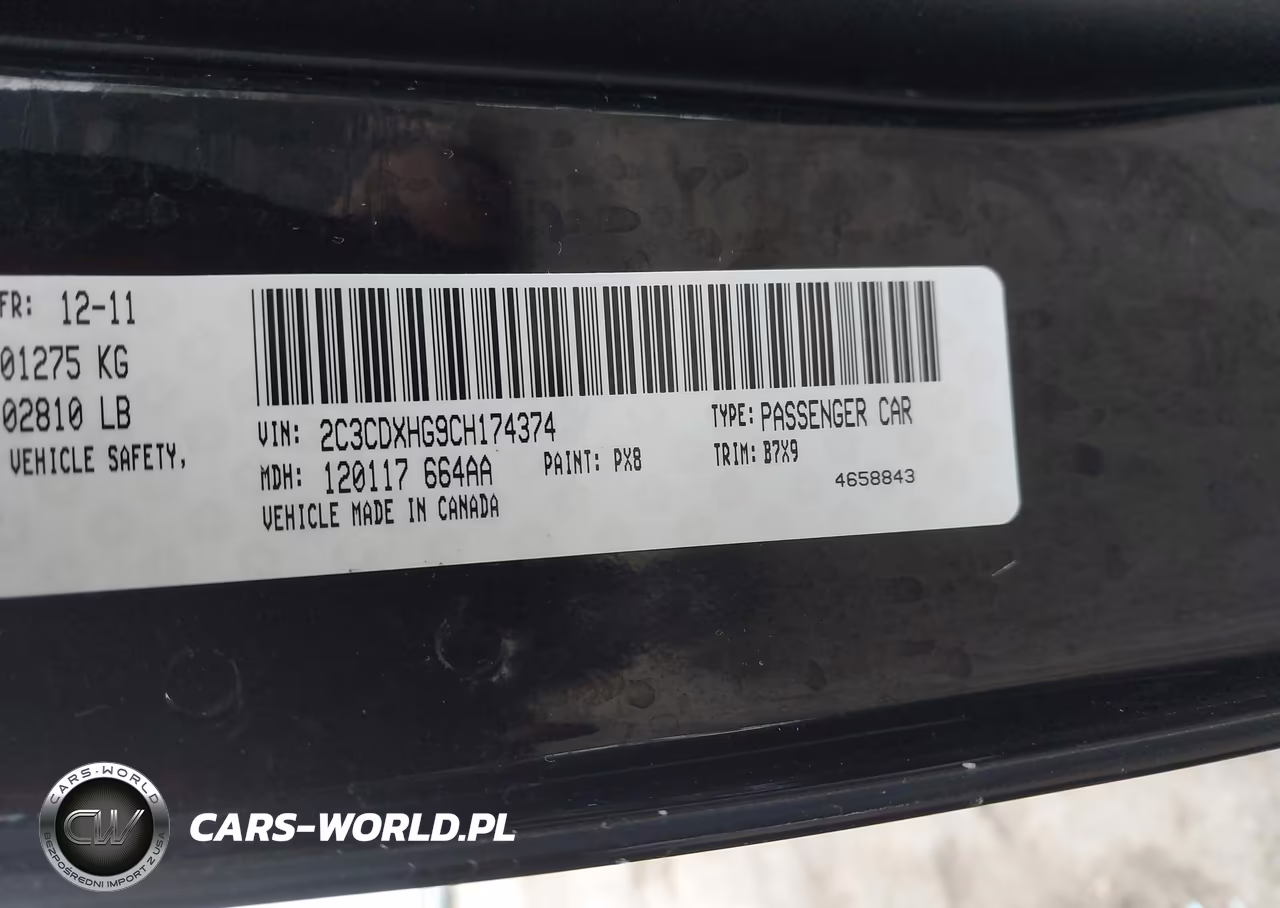 2012 Dodge Charger Sxt VIN:2C3CDXHG9CH174374 - 9