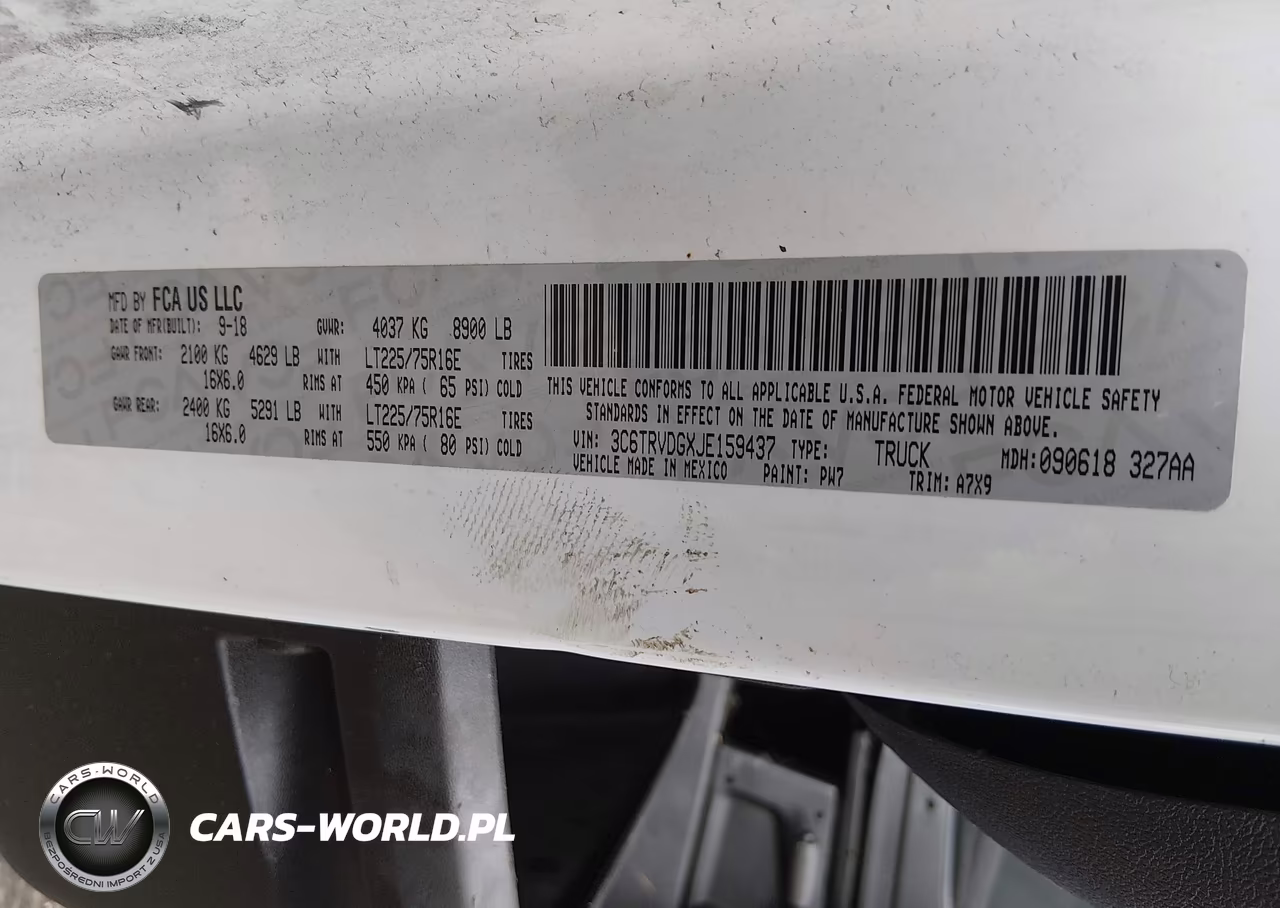 2018 Ram Promaster 2500 VIN:3C6TRVDGXJE159437 - 9