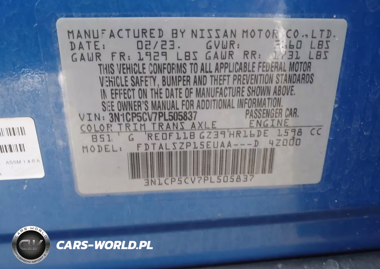 2023 Nissan Kicks Sv Xtronic Cvt VIN:3N1CP5CV7PL505837 - 9