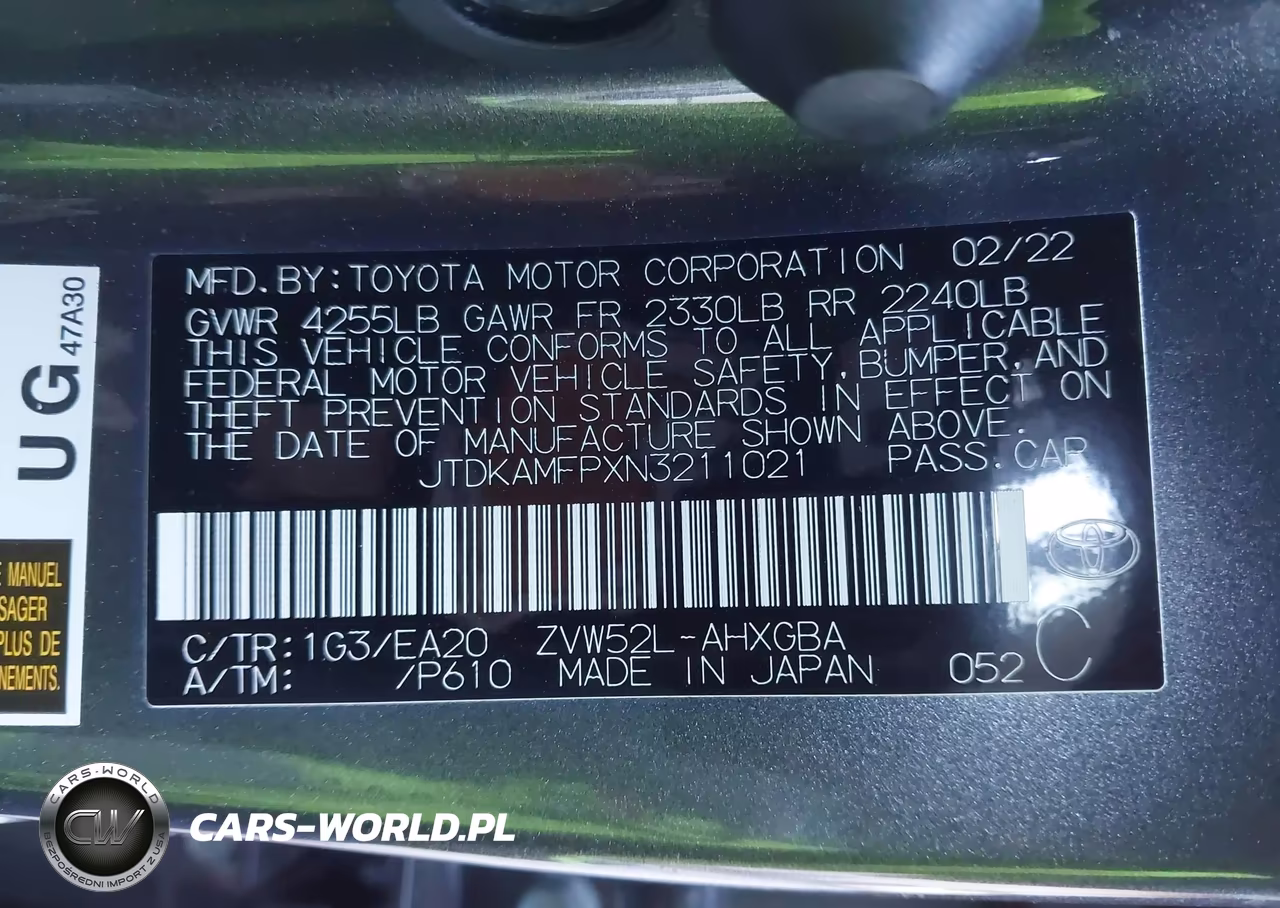 2022 Toyota Prius Prime Xle VIN:JTDKAMFPXN3211021 - 9