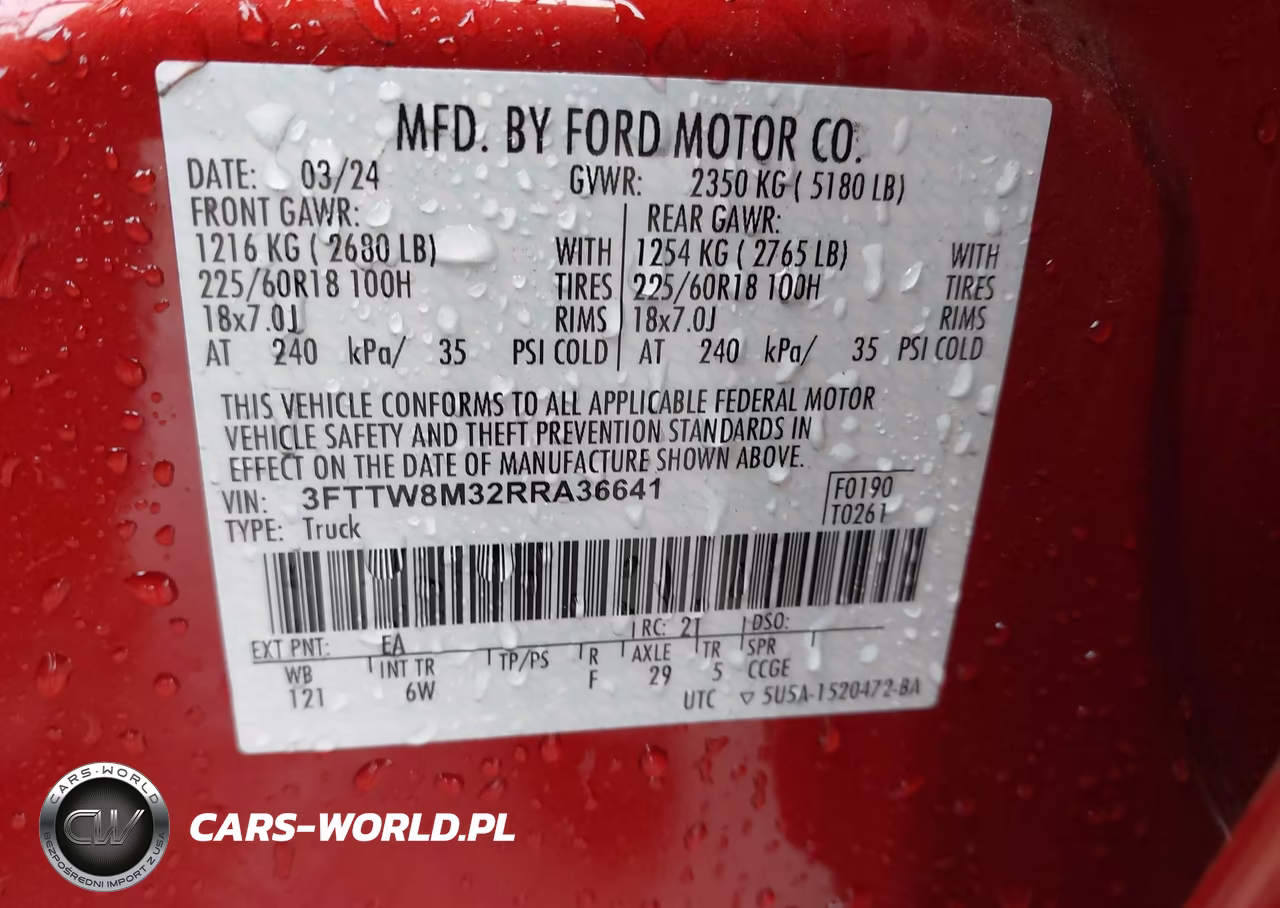 2024 Ford Maverick Lariat VIN:3FTTW8M32RRA36641 - 9