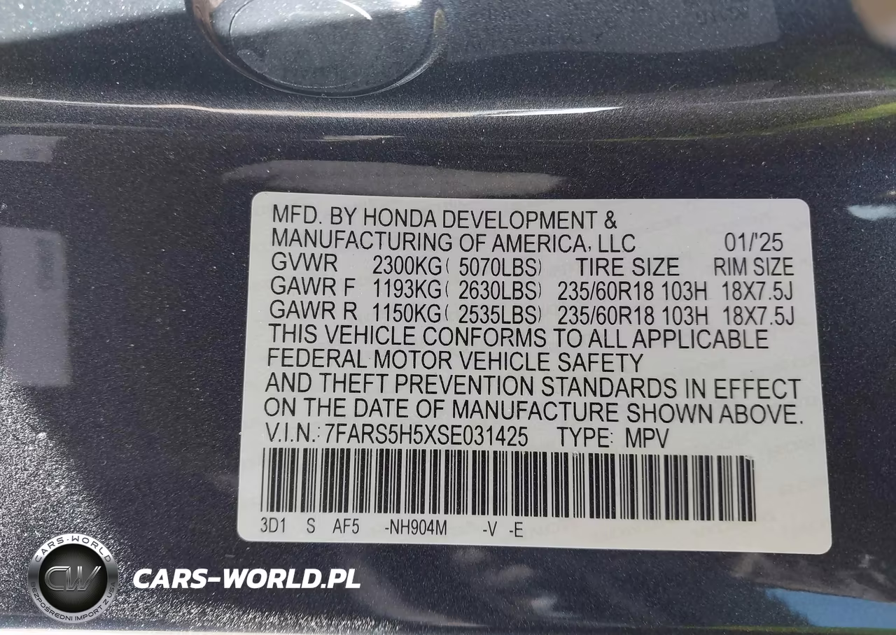 2025 Honda Cr-V Hybrid Sport VIN:7FARS5H5XSE031425 - 9