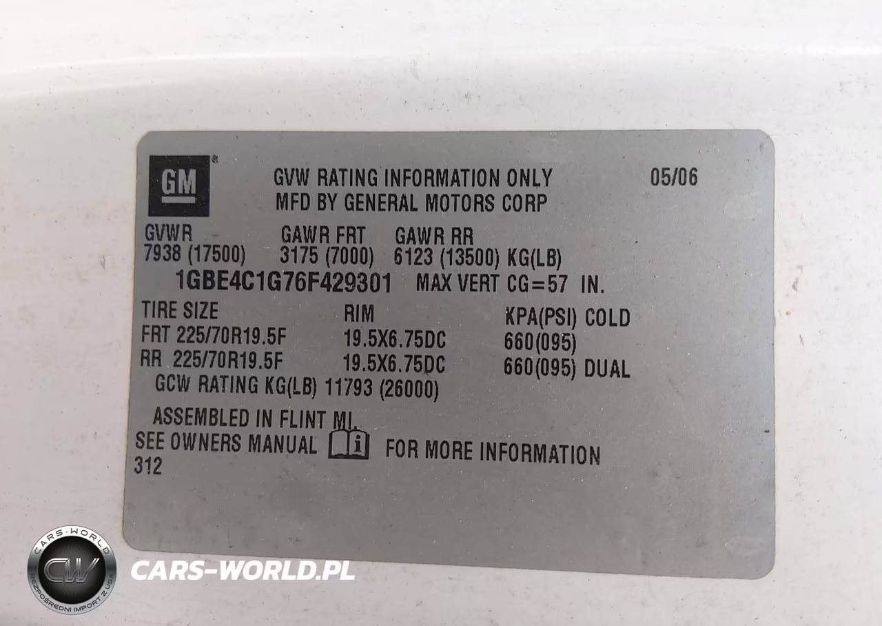 2006 Chevrolet Cc4500 VIN:1GBE4C1G76F429301 - 9