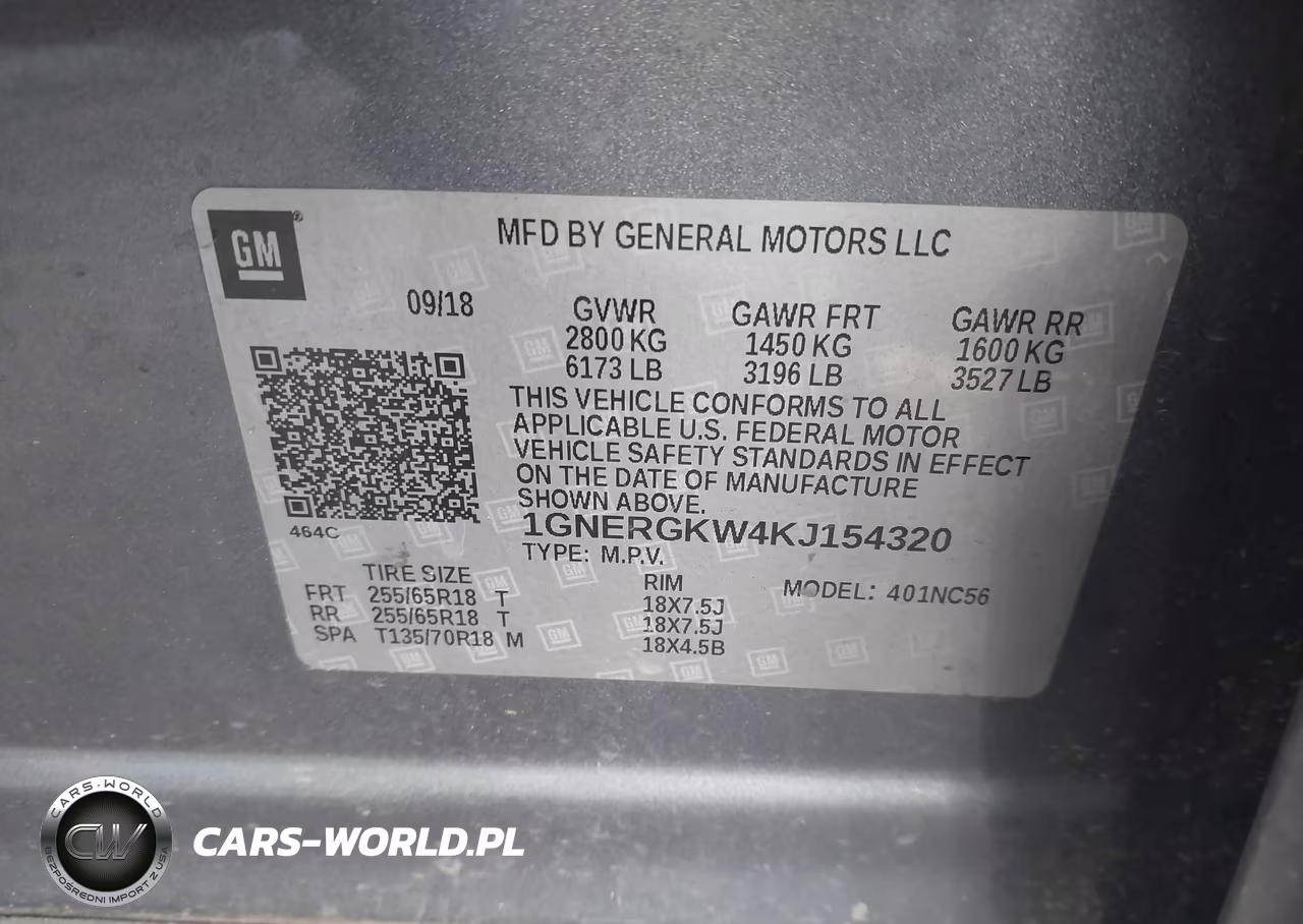 2019 Chevrolet Traverse 1Lt VIN:1GNERGKW4KJ154320 - 9