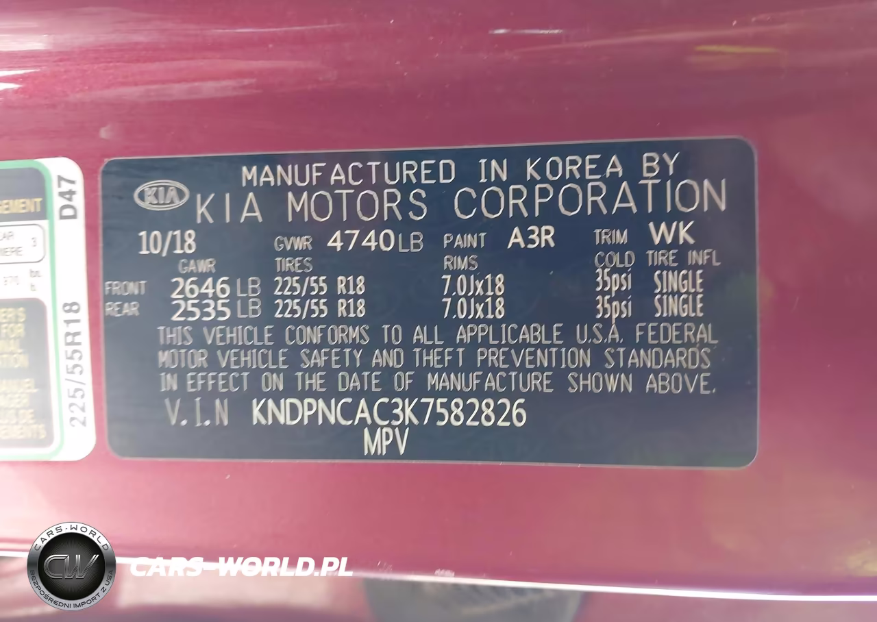 2019 Kia Sportage Ex VIN:KNDPNCAC3K7582826 - 9