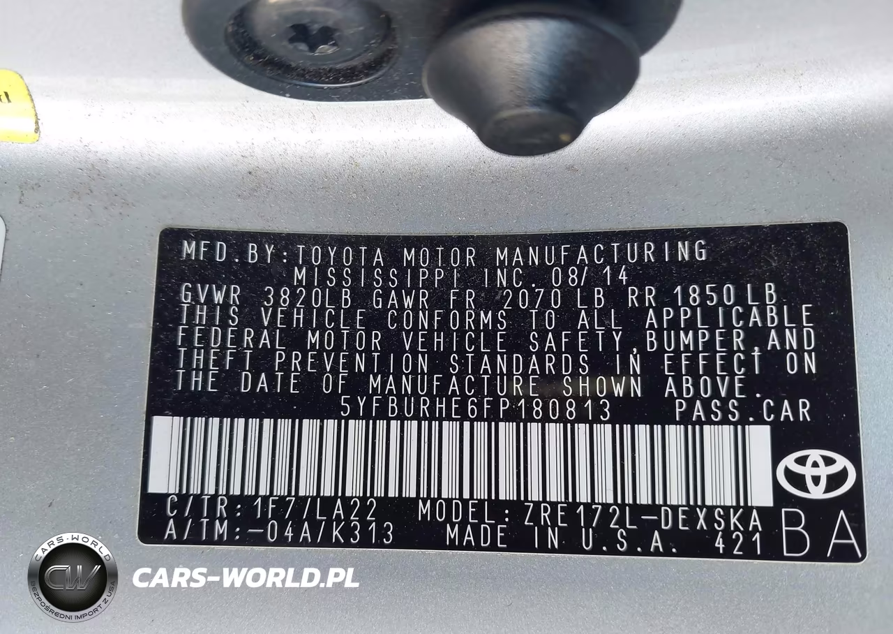 2015 Toyota Corolla S Premium VIN:5YFBURHE6FP180813 - 9