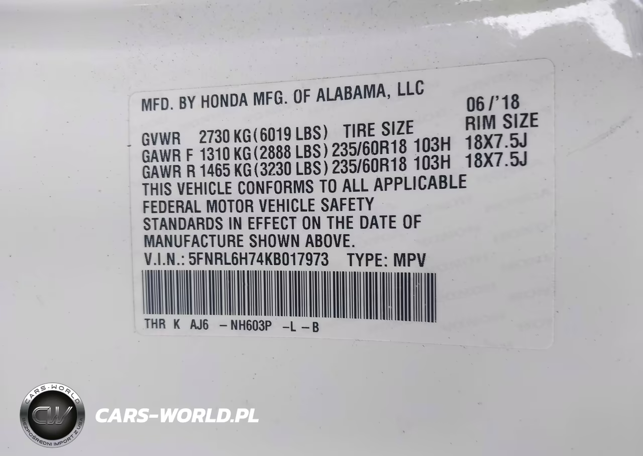 2019 Honda Odyssey Ex-L VIN:5FNRL6H74KB017973 - 9