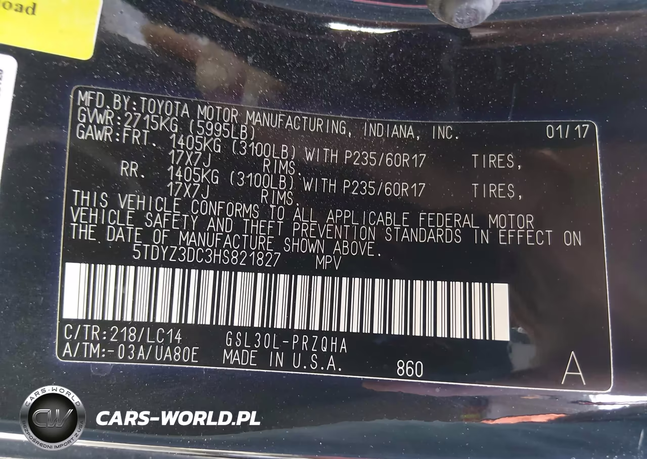 2017 Toyota Sienna Xle 8 Passenger VIN:5TDYZ3DC3HS821827 - 9
