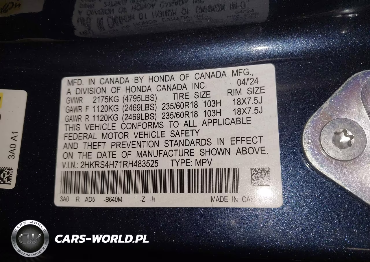 2024 Honda Cr-V Ex-L Awd VIN:2HKRS4H71RH483525 - 9
