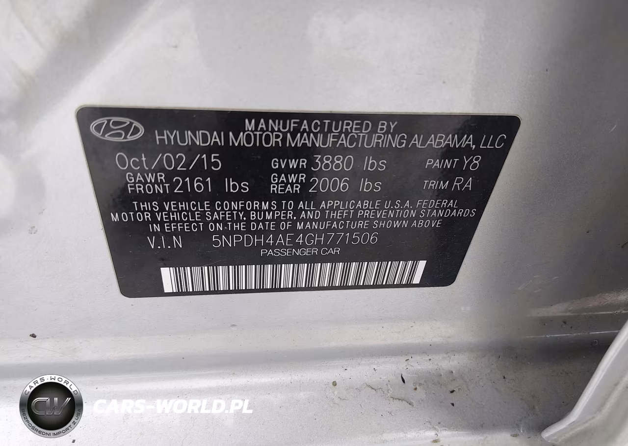 2016 Hyundai Elantra Se VIN:5NPDH4AE4GH771506 - 9