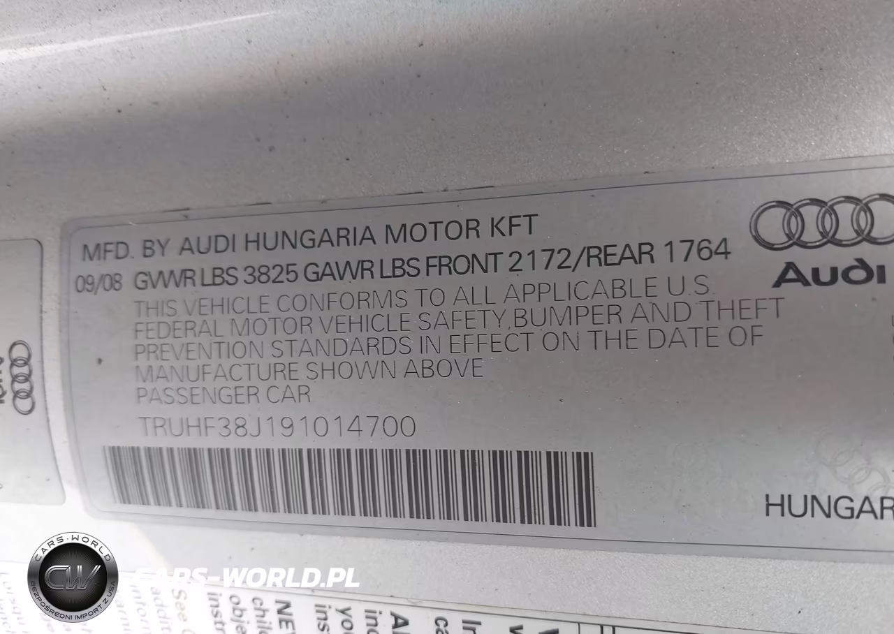 2009 Audi Tt 2.0T VIN:TRUHF38J191014700 - 9