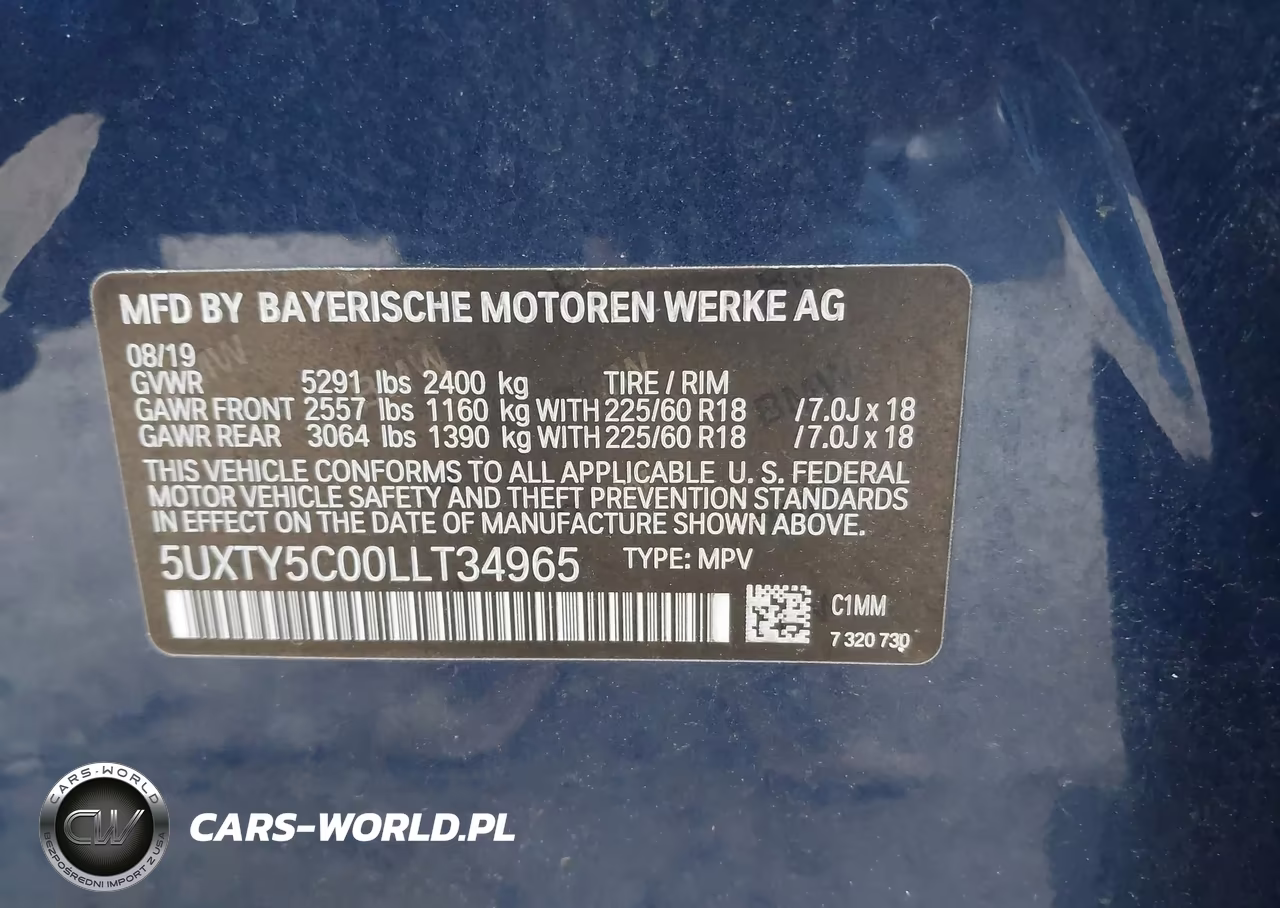 2020 BMW X3 xDrive30I VIN:5UXTY5C00LLT34965 - 9