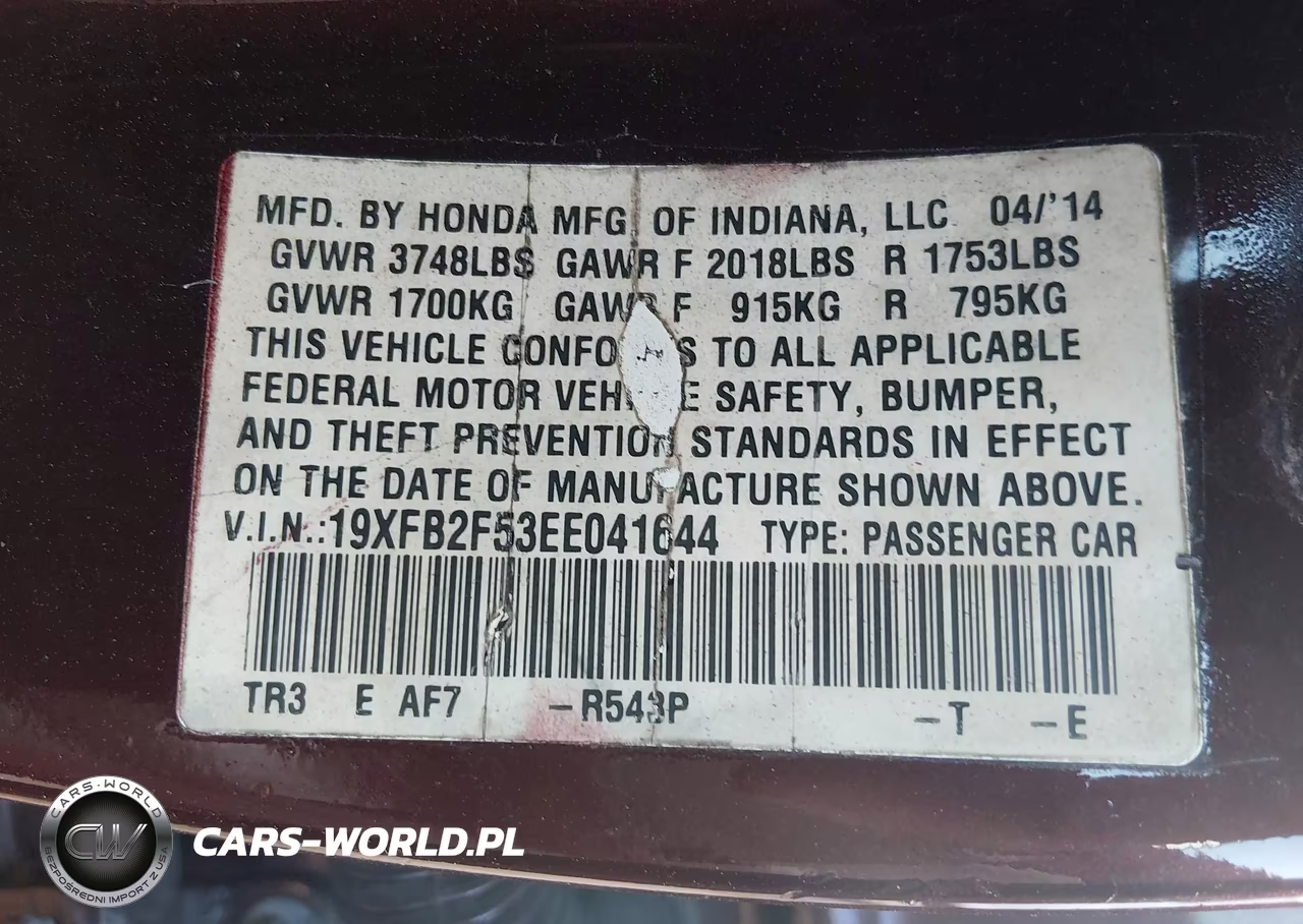 2013 Honda Civic Lx VIN:19XFB2F57DE029267 - 9