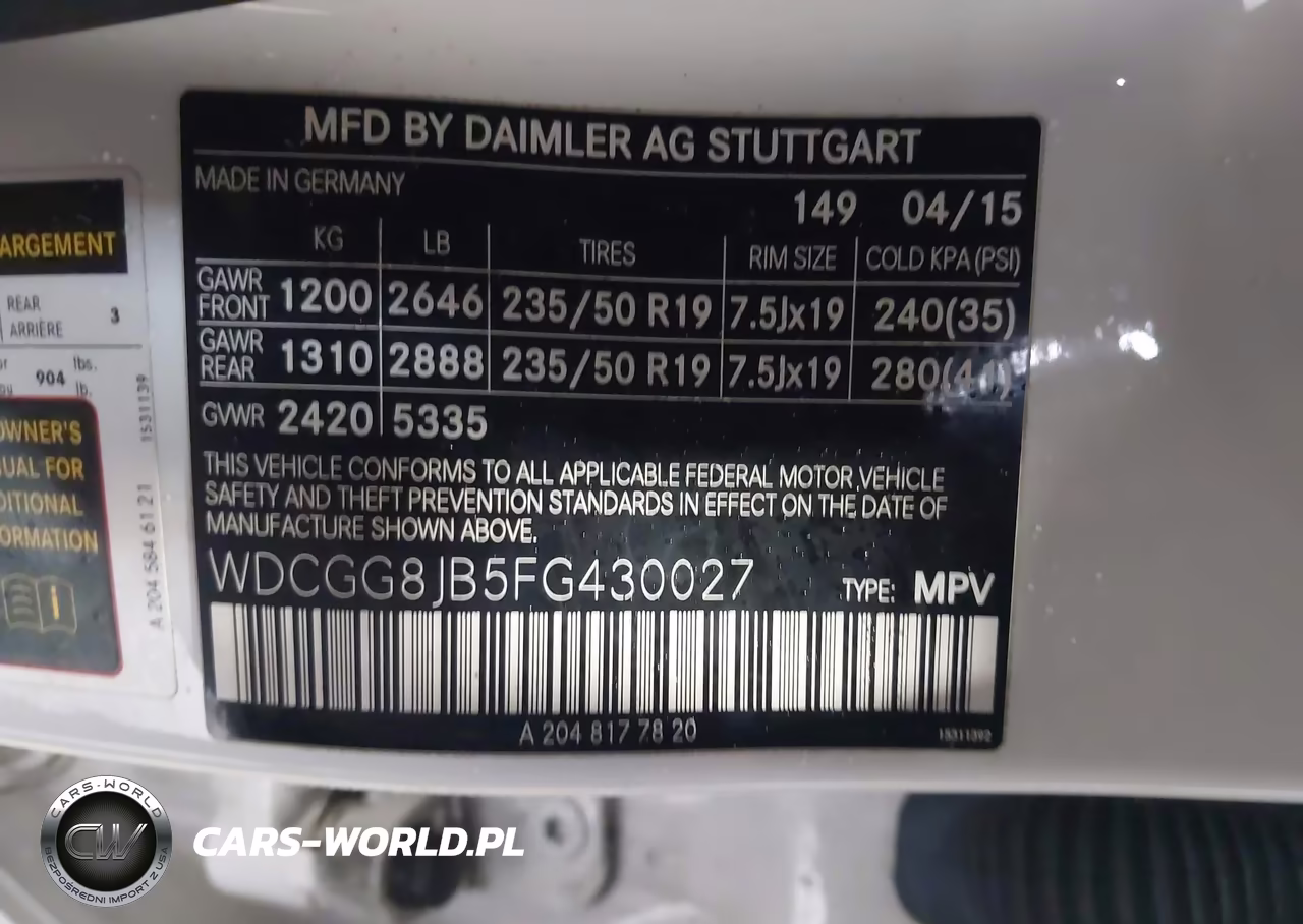 2015 Mercedes-Benz Glk 350 4Matic VIN:WDCGG8JB5FG430027 - 9